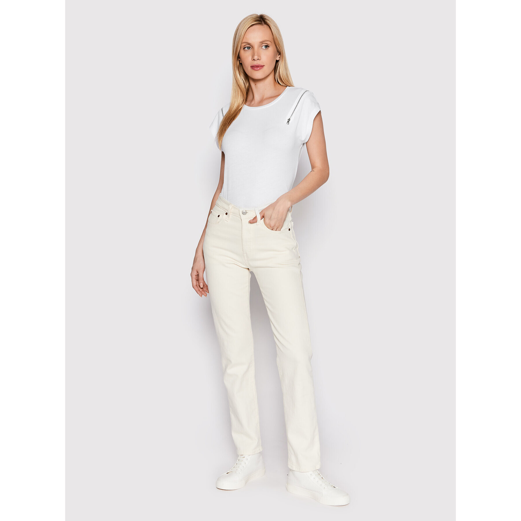 DKNY Tričko P22H1GRW Biela Relaxed Fit - Pepit.sk