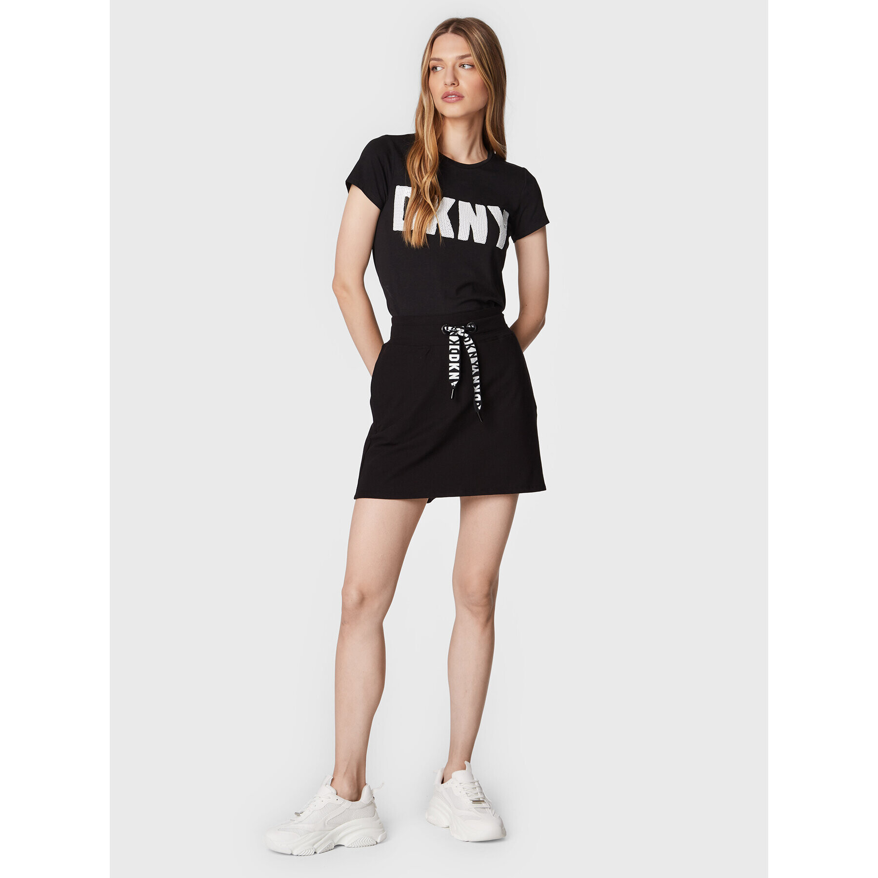 DKNY Tričko P2FKHGWG Čierna Regular Fit - Pepit.sk