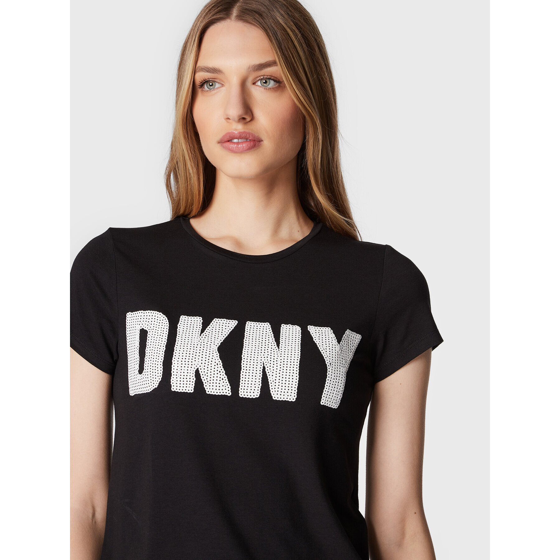 DKNY Tričko P2FKHGWG Čierna Regular Fit - Pepit.sk