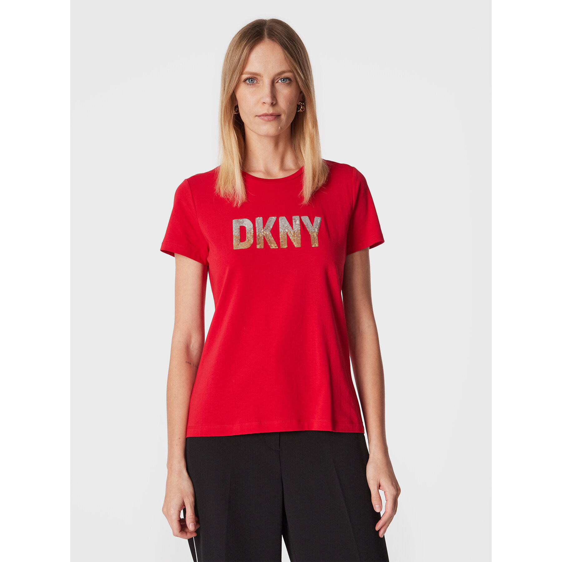 DKNY Tričko P2MH7OMQ Červená Regular Fit - Pepit.sk