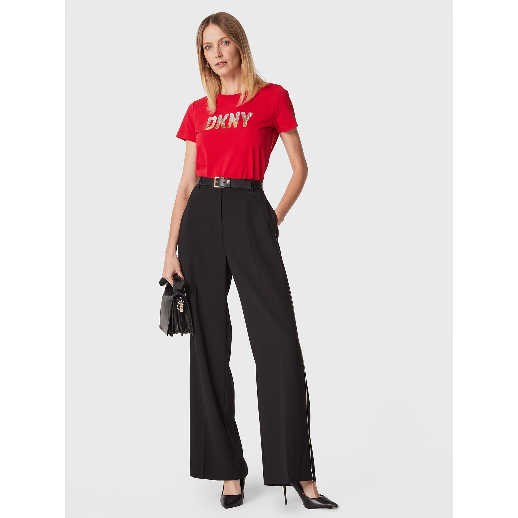 DKNY Tričko P2MH7OMQ Červená Regular Fit - Pepit.sk