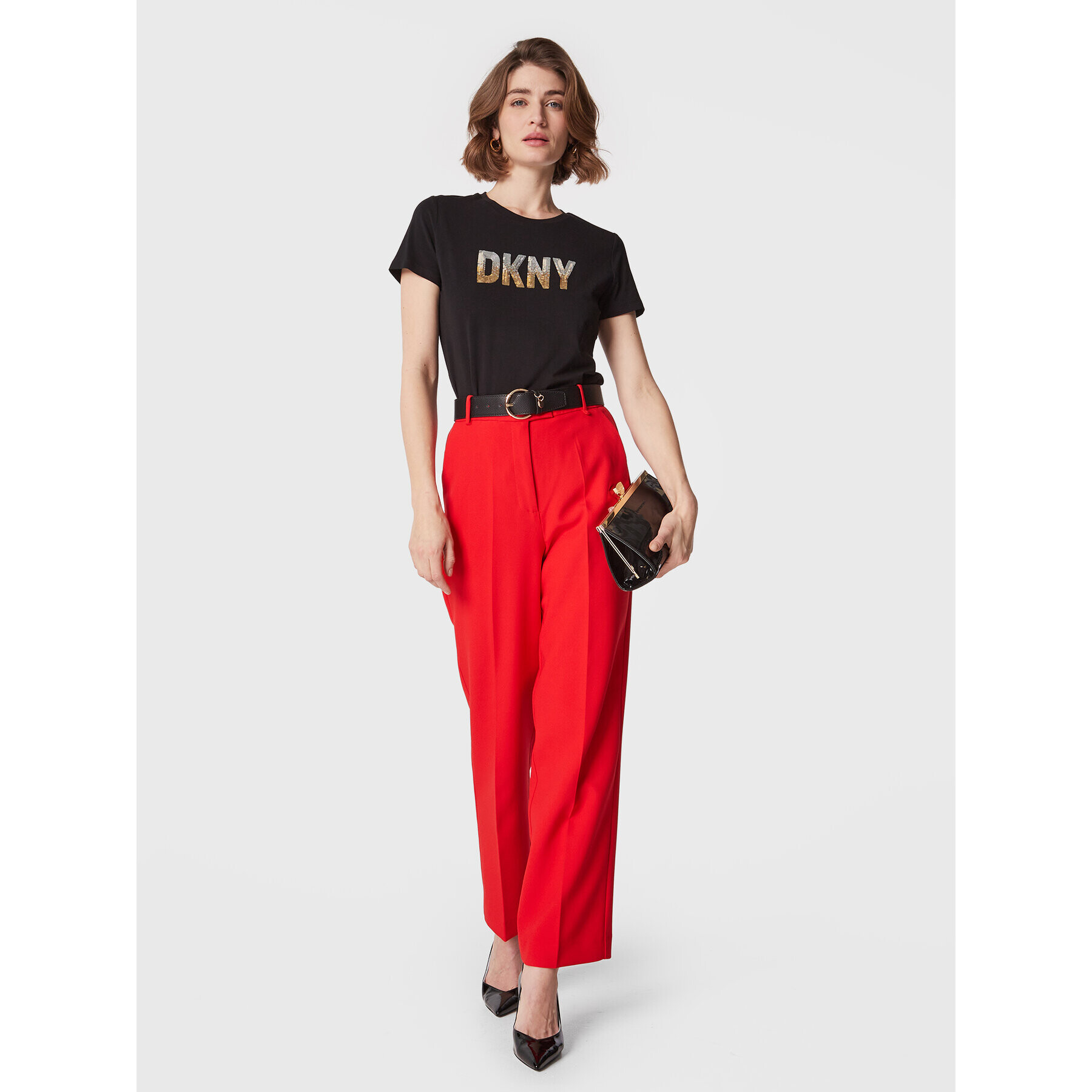 DKNY Tričko P2MH7OMQ Čierna Regular Fit - Pepit.sk