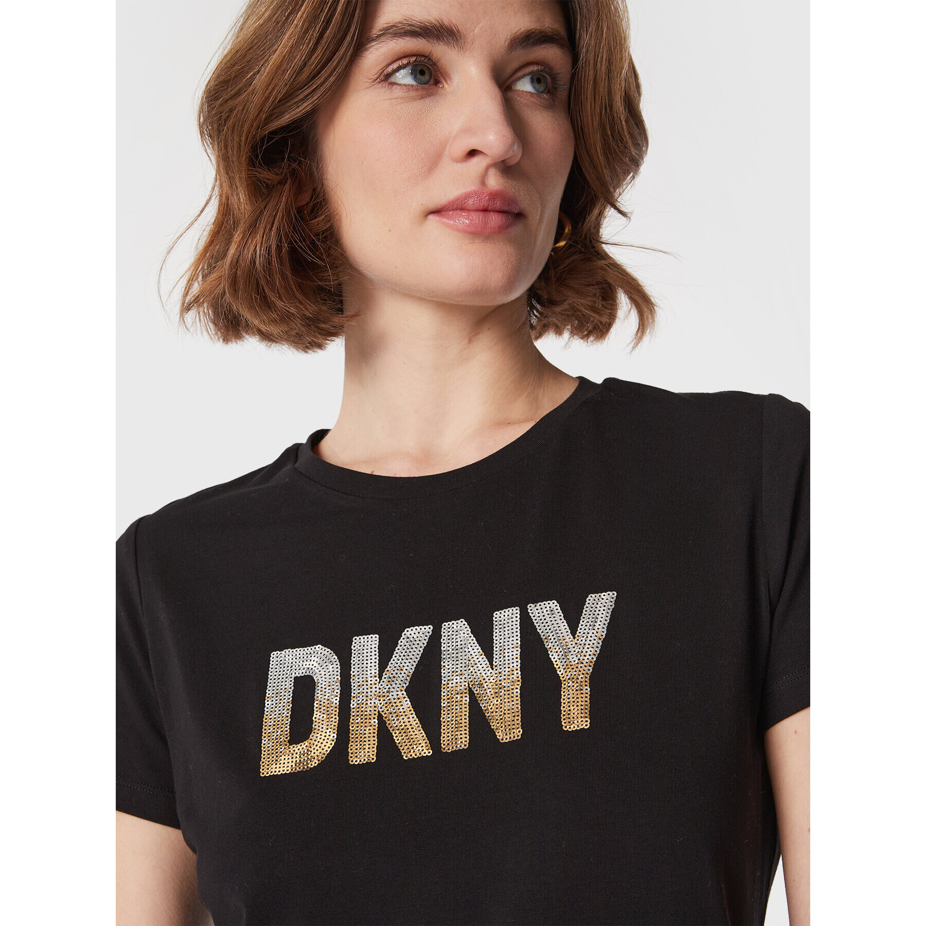 DKNY Tričko P2MH7OMQ Čierna Regular Fit - Pepit.sk