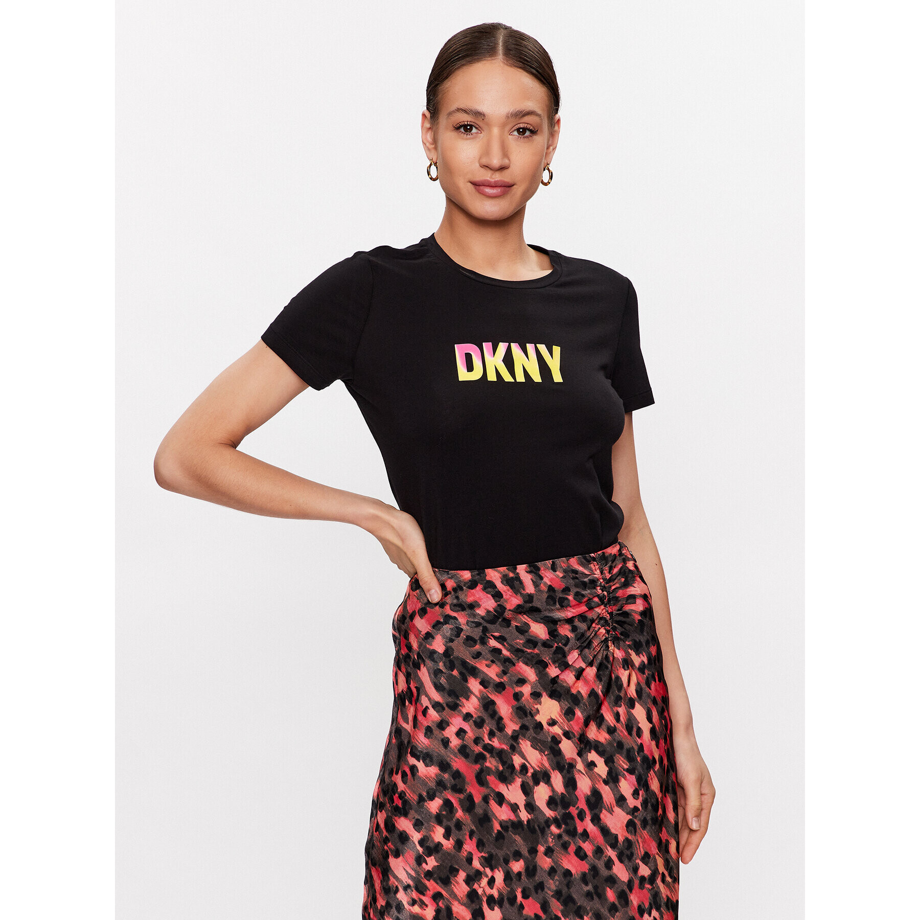 DKNY Tričko P3BHDDNA Čierna Regular Fit - Pepit.sk