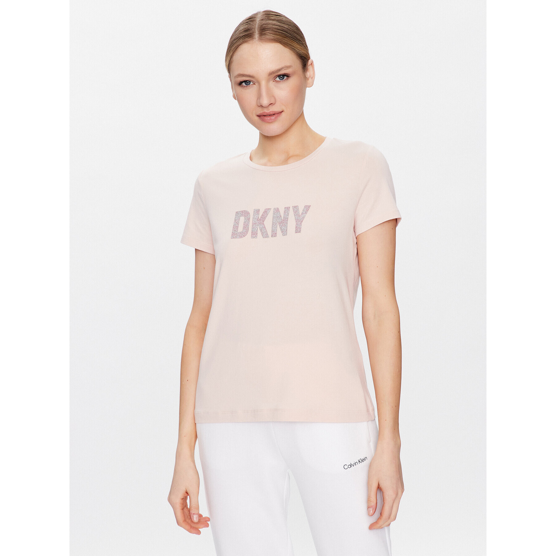 DKNY Tričko P9BH9AHQ Ružová Regular Fit - Pepit.sk