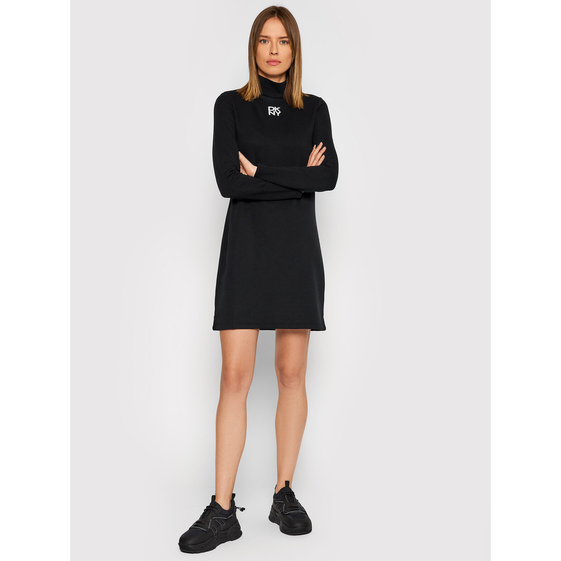 DKNY Úpletové šaty DD1GN073 Čierna Slim Fit - Pepit.sk