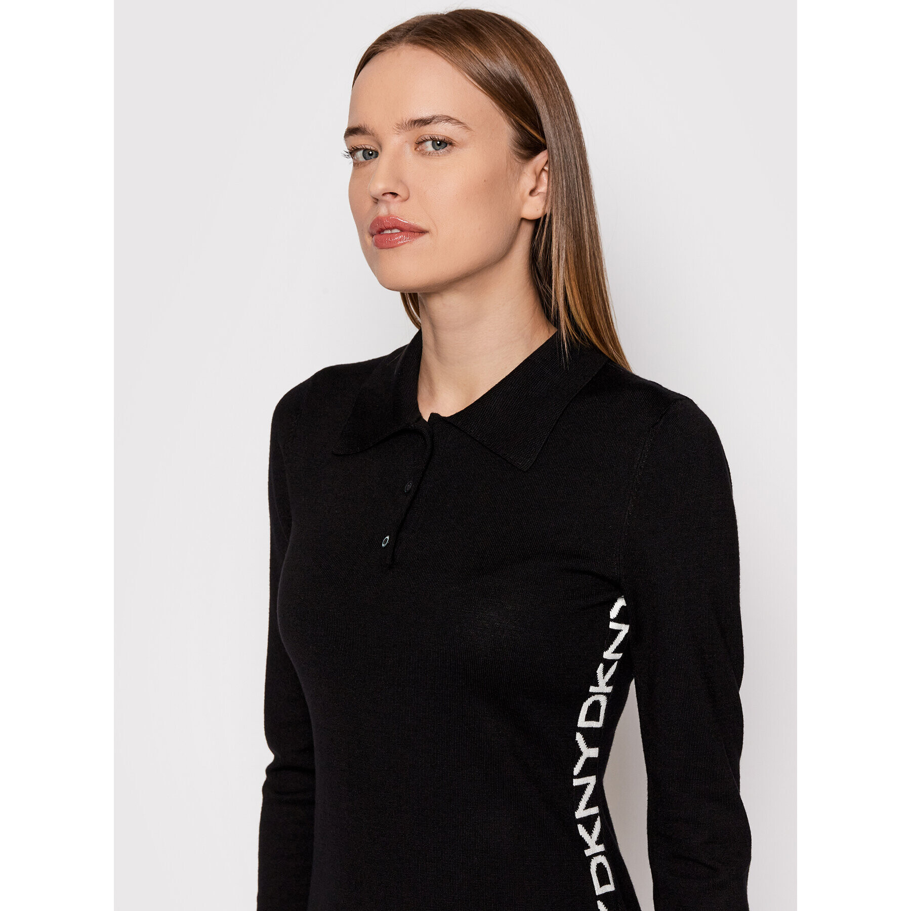 DKNY Úpletové šaty DD1JN287 Čierna Regular Fit - Pepit.sk