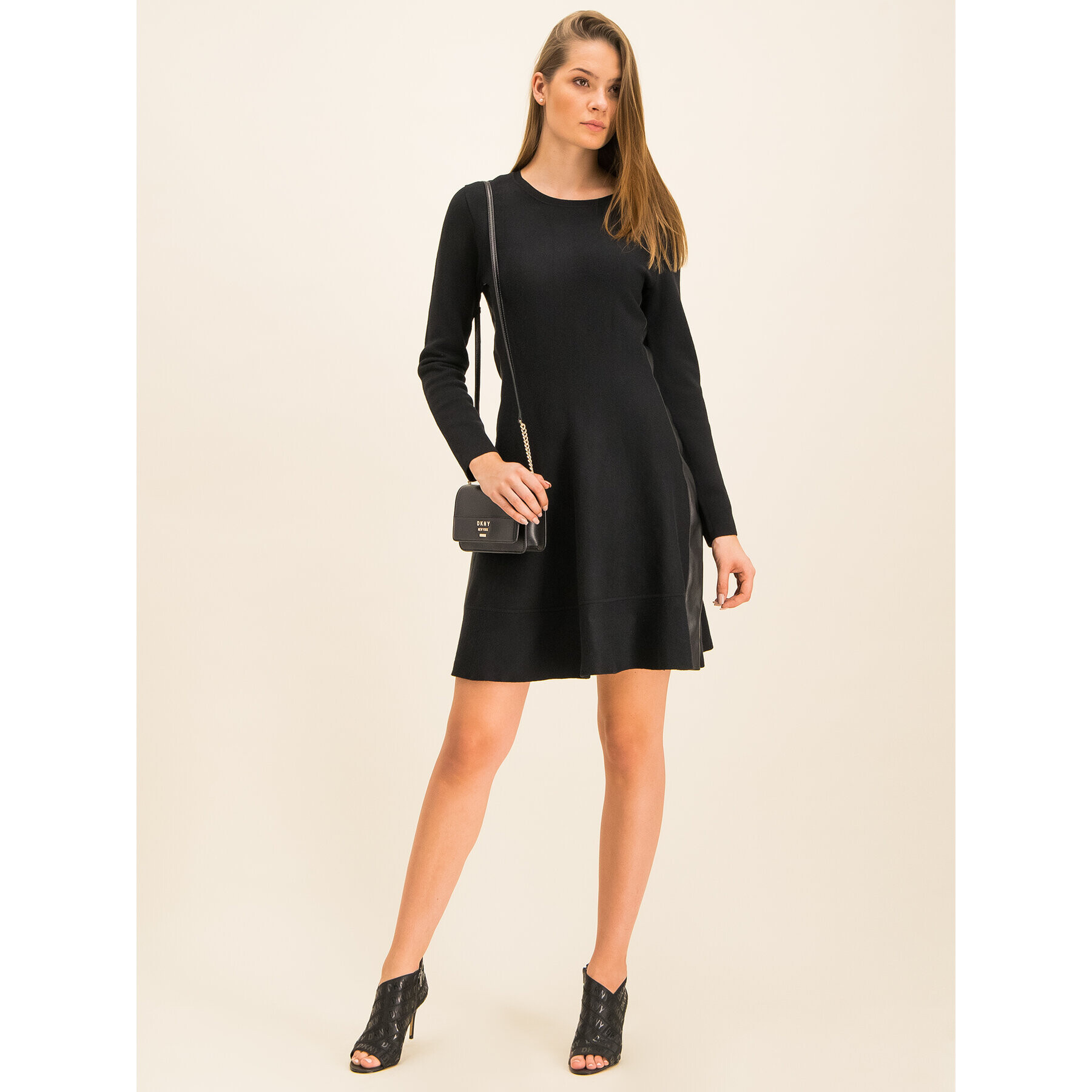 DKNY Úpletové šaty P9HO8256 Čierna Regular Fit - Pepit.sk