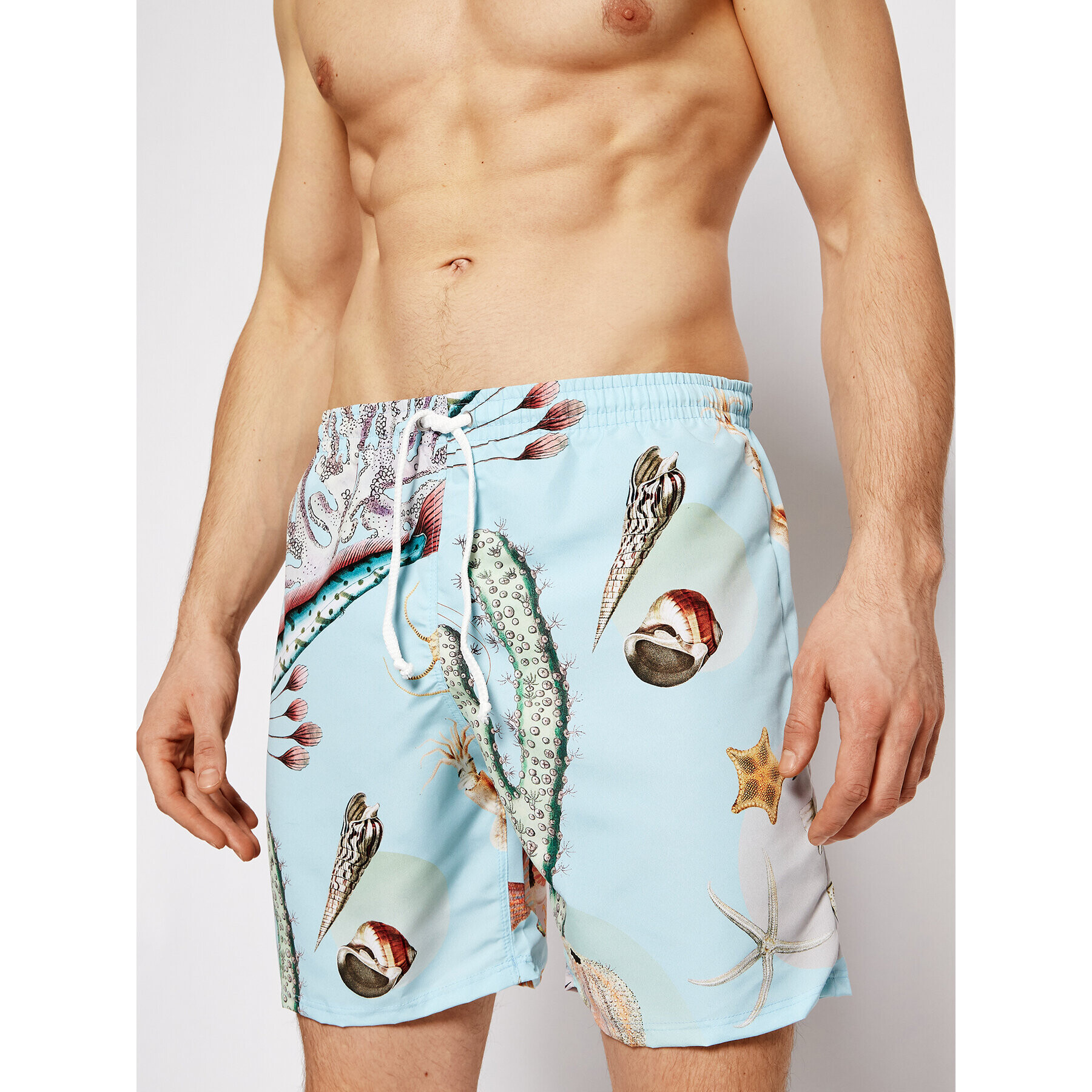 Drivemebikini Plavecké šortky Unisex Boardshorts Sealife 2020-DRV-030-AB Modrá Relaxed Fit - Pepit.sk