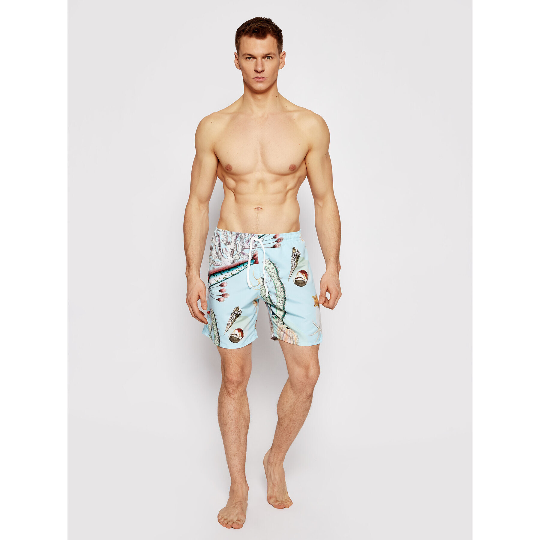 Drivemebikini Plavecké šortky Unisex Boardshorts Sealife 2020-DRV-030-AB Modrá Relaxed Fit - Pepit.sk