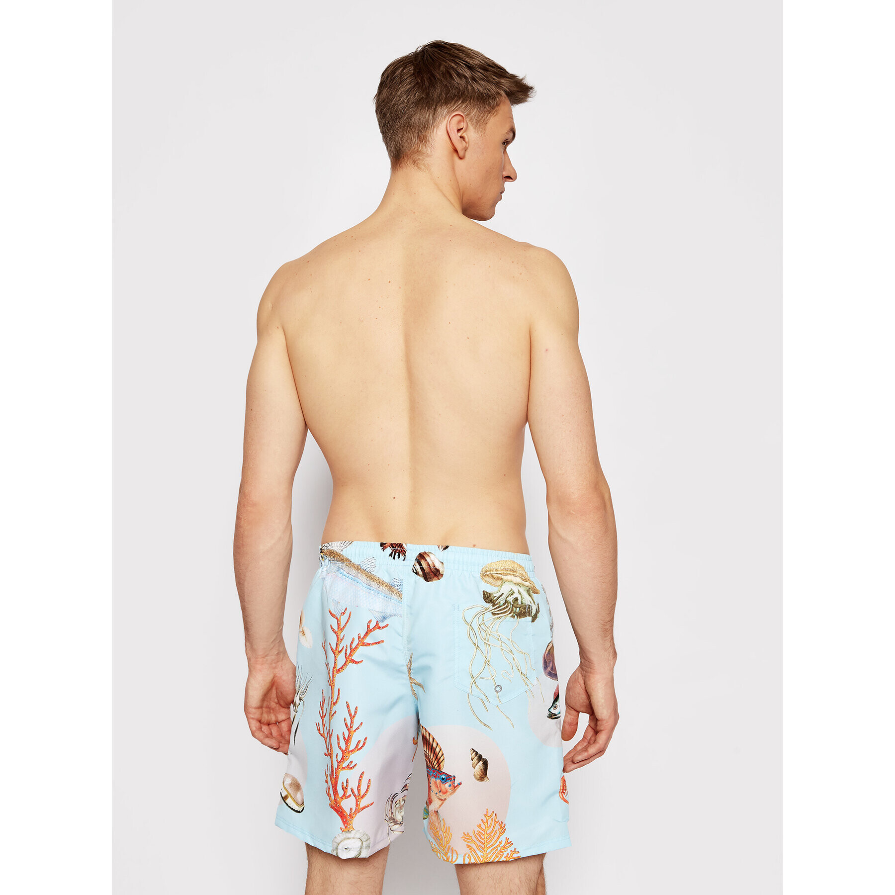 Drivemebikini Plavecké šortky Unisex Boardshorts Sealife 2020-DRV-030-AB Modrá Relaxed Fit - Pepit.sk