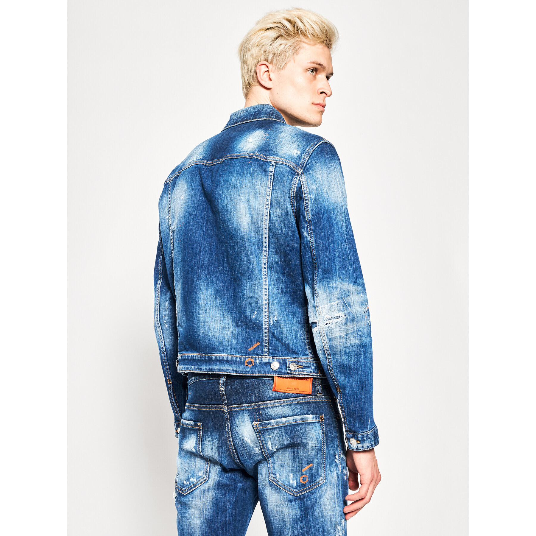 Dsquared2 Džínsová bunda Macchia Dan Denim S74AM1027.S30342 Tmavomodrá Regular Fit - Pepit.sk