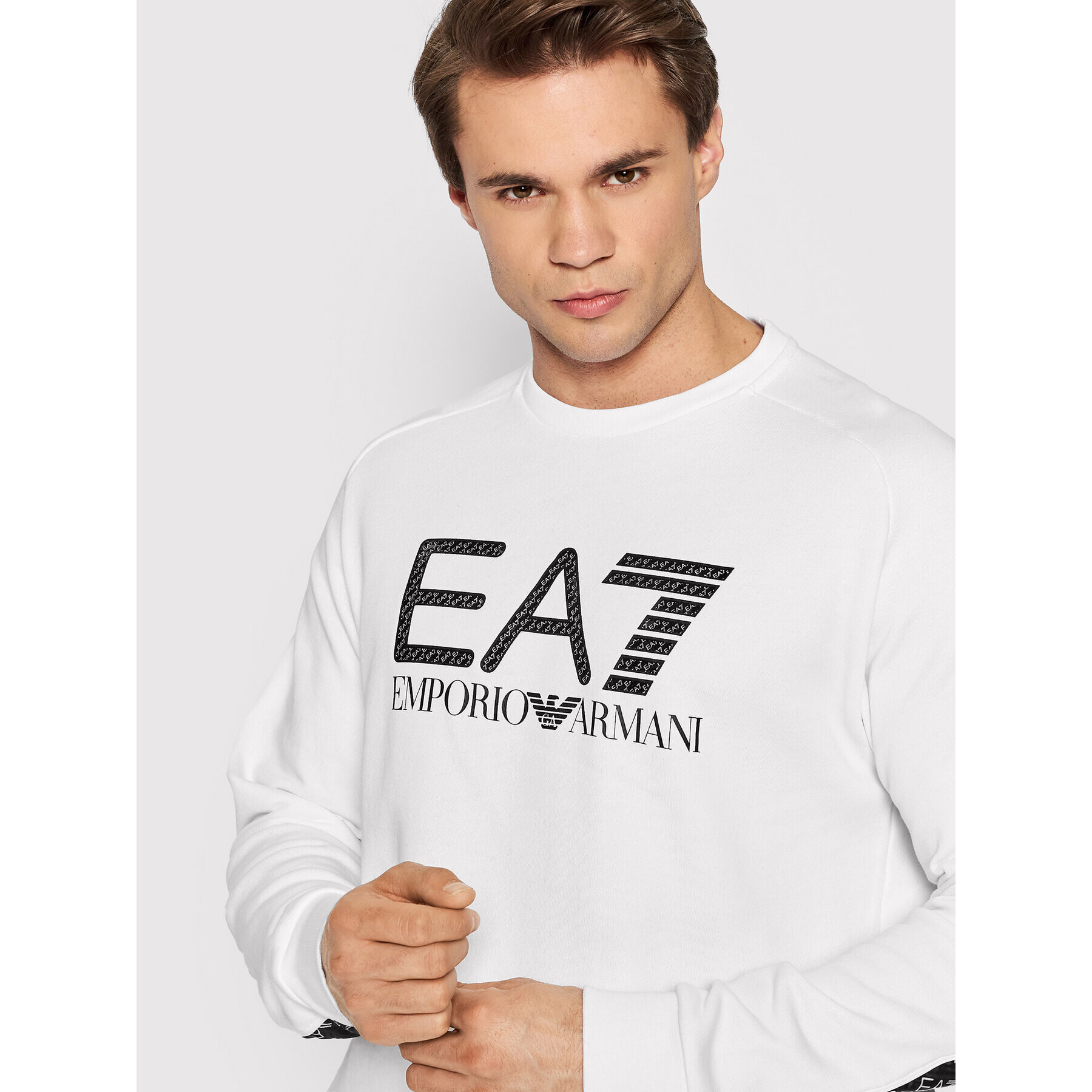 EA7 Emporio Armani Mikina 3LPM54 PJEQZ 1100 Biela Regular Fit - Pepit.sk