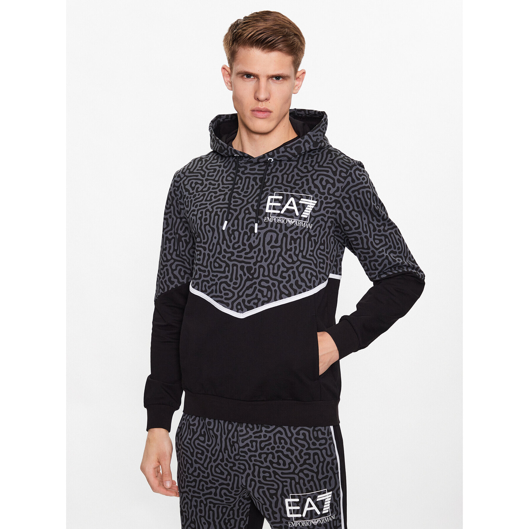 EA7 Emporio Armani Mikina 3RPM03 PJ05Z 1200 Čierna Regular Fit - Pepit.sk