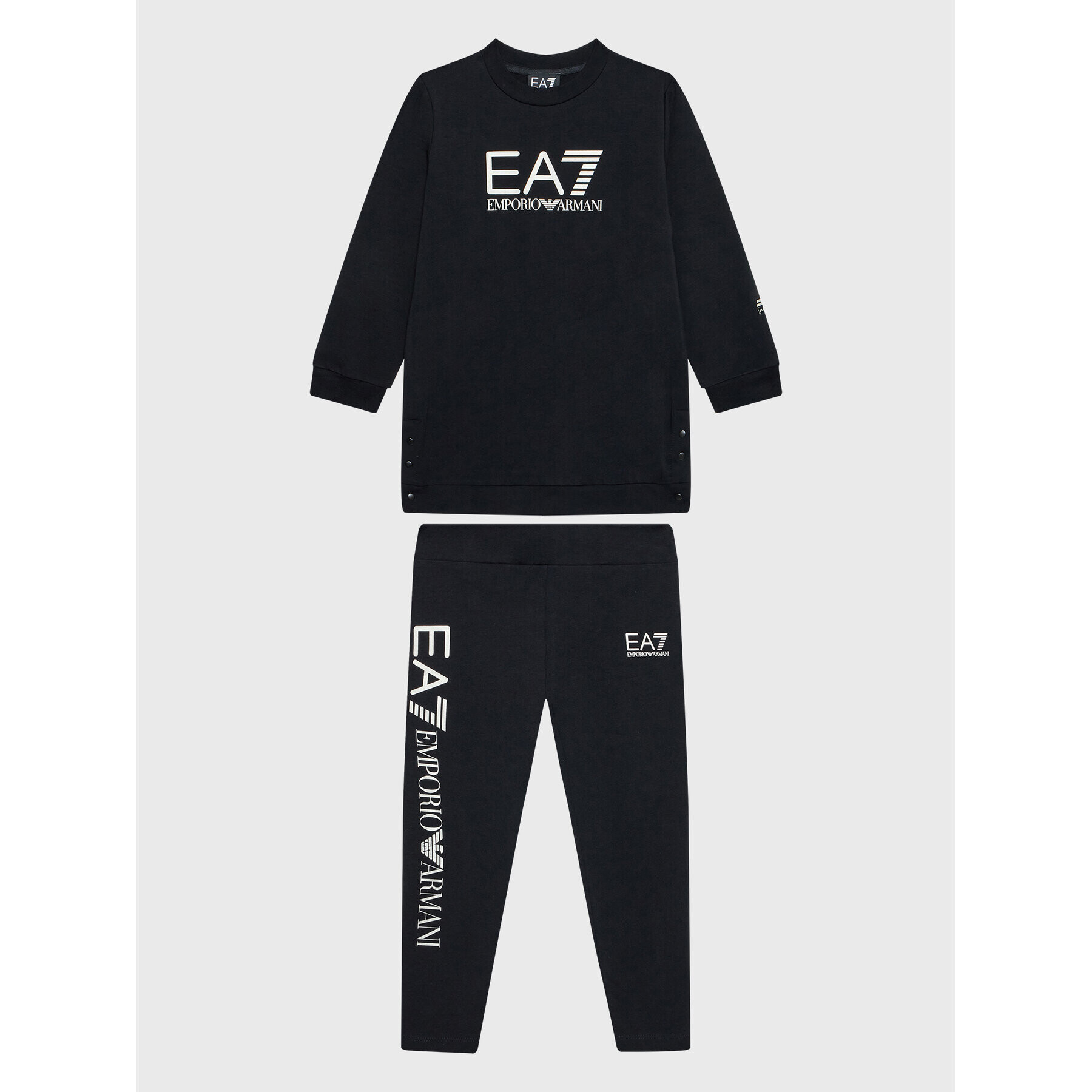 EA7 Emporio Armani Súprava mikina a legíny 6LFV02 FJ5FZ 0200 Čierna Regular Fit - Pepit.sk