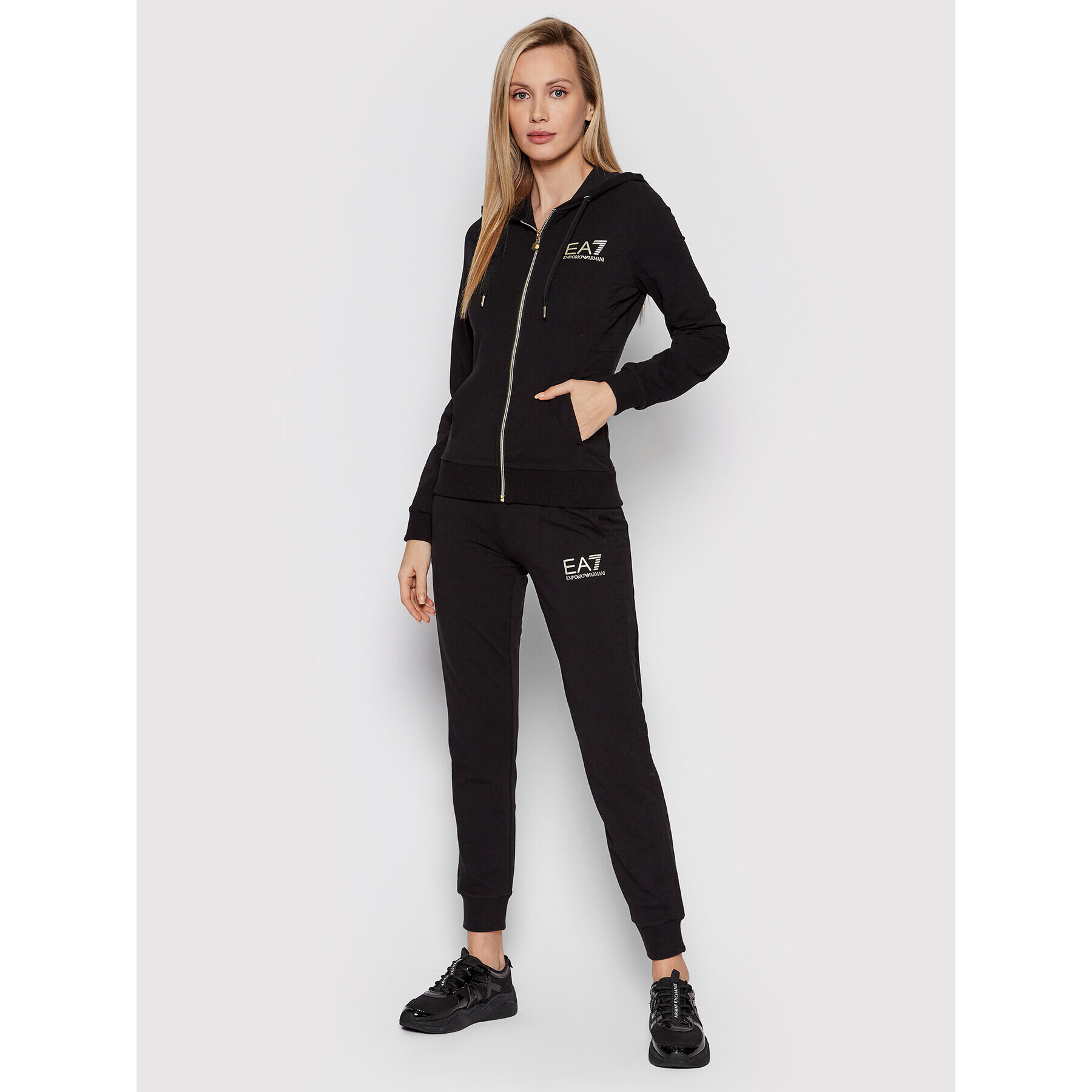 EA7 Emporio Armani Tepláková súprava 3LTV60 TJCQZ 0200 Čierna Regular Fit - Pepit.sk