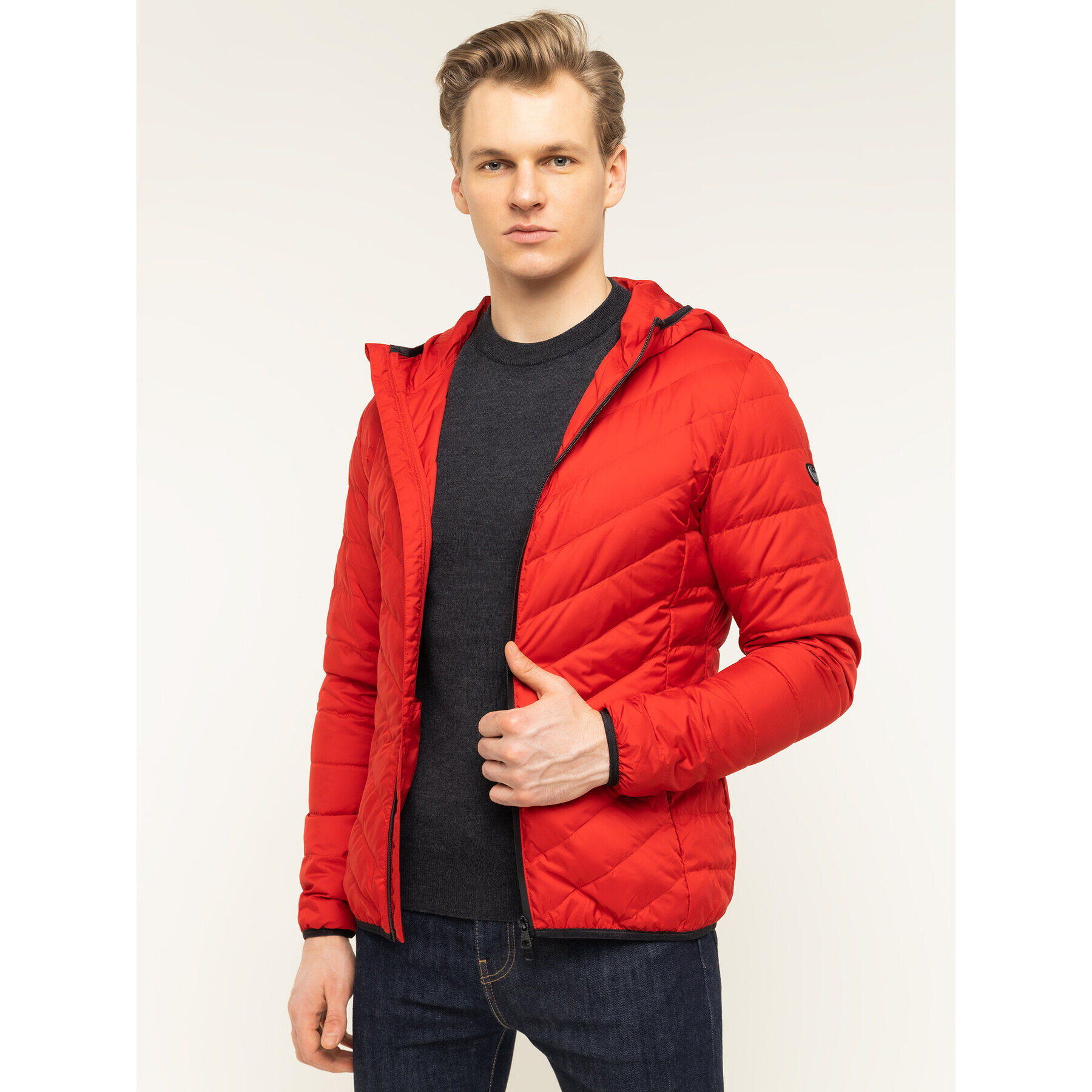 EA7 Emporio Armani Vatovaná bunda 8NPB07 PNE1Z 1450 Červená Regular Fit - Pepit.sk