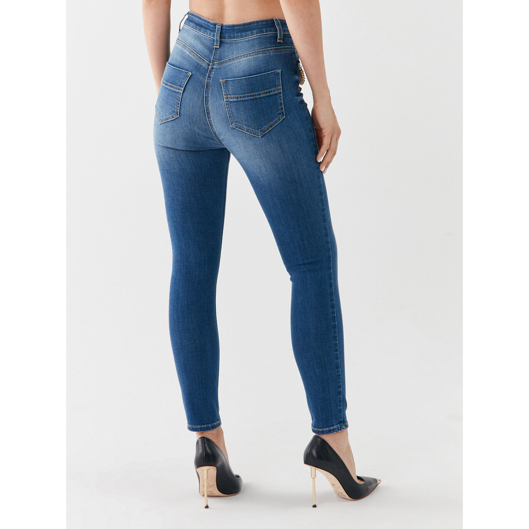 Elisabetta Franchi Džínsy PJ-20S-36E2-V320 Tmavomodrá Skinny Fit - Pepit.sk