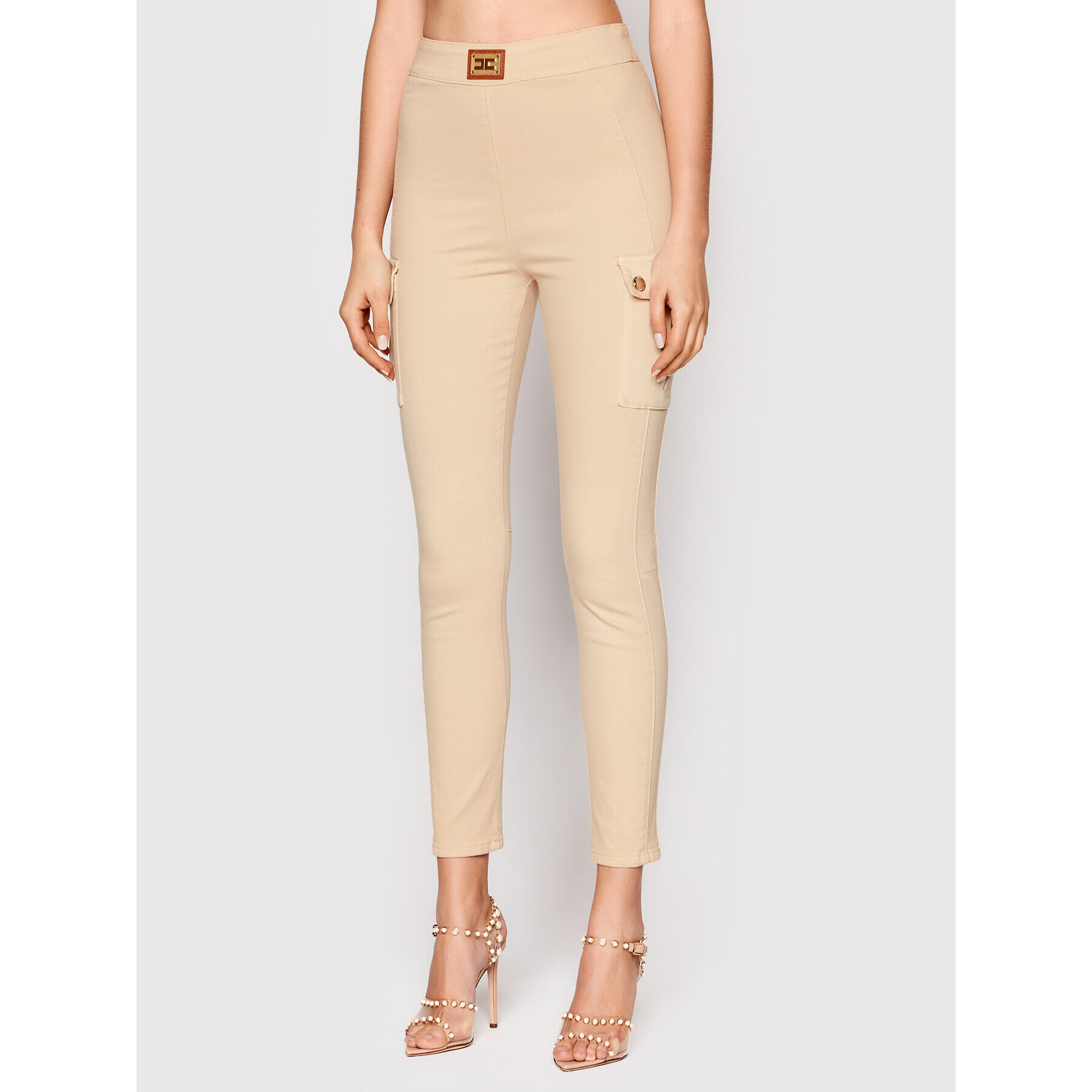 Elisabetta Franchi Džínsy PJ-32S-21E2-V300 Béžová Skinny Fit - Pepit.sk