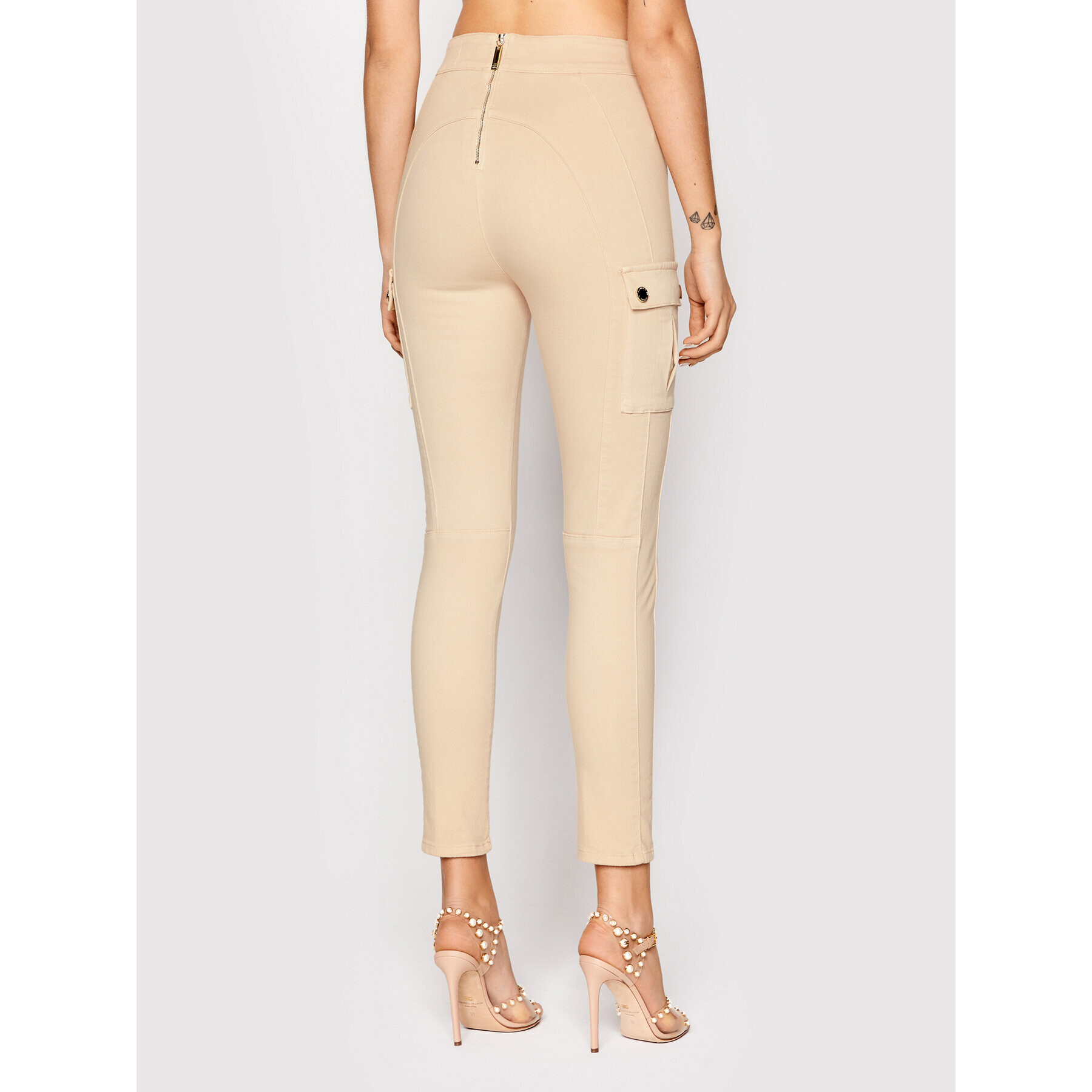 Elisabetta Franchi Džínsy PJ-32S-21E2-V300 Béžová Skinny Fit - Pepit.sk