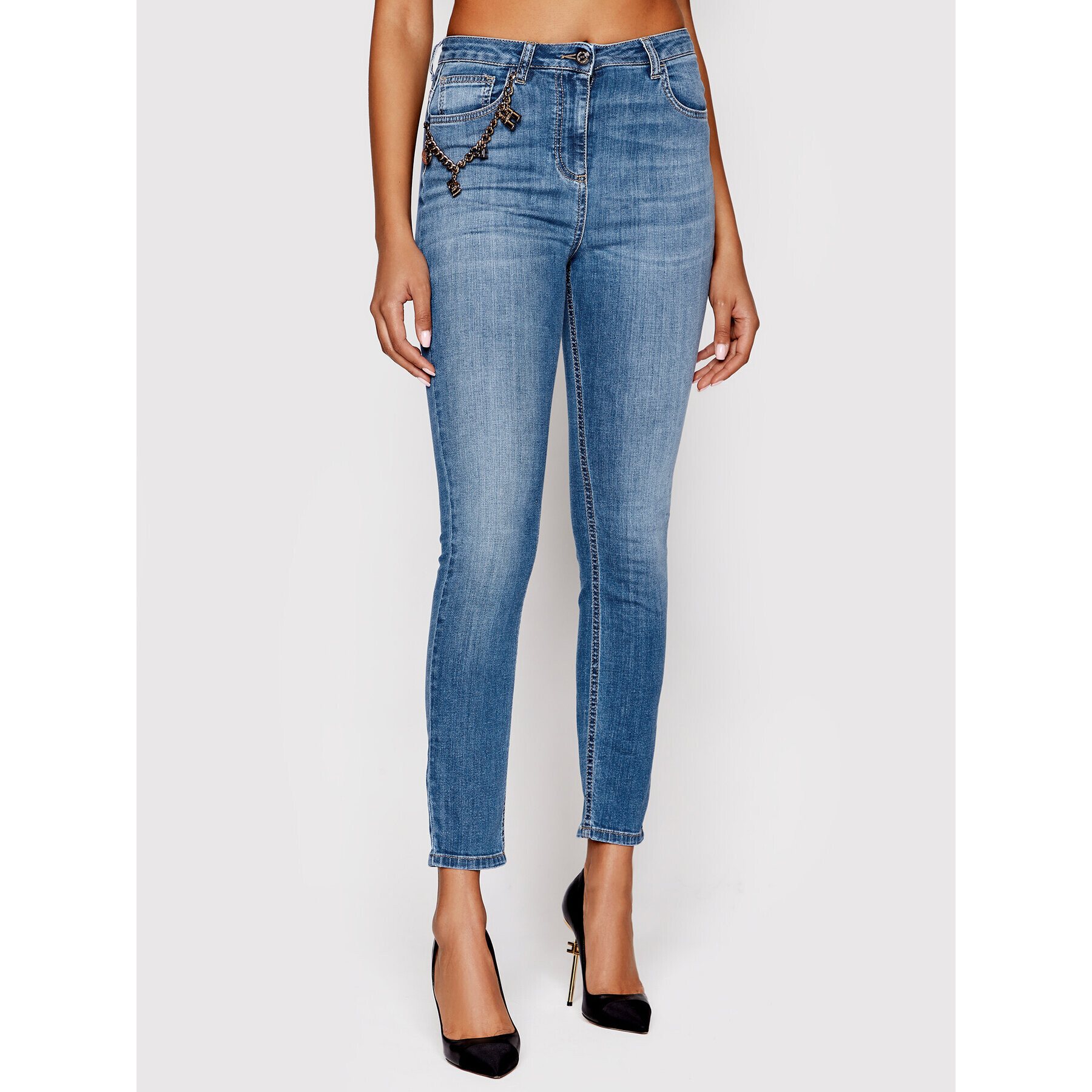 Elisabetta Franchi Džínsy PJ-35S-21E2-V300 Modrá Skinny Fit - Pepit.sk