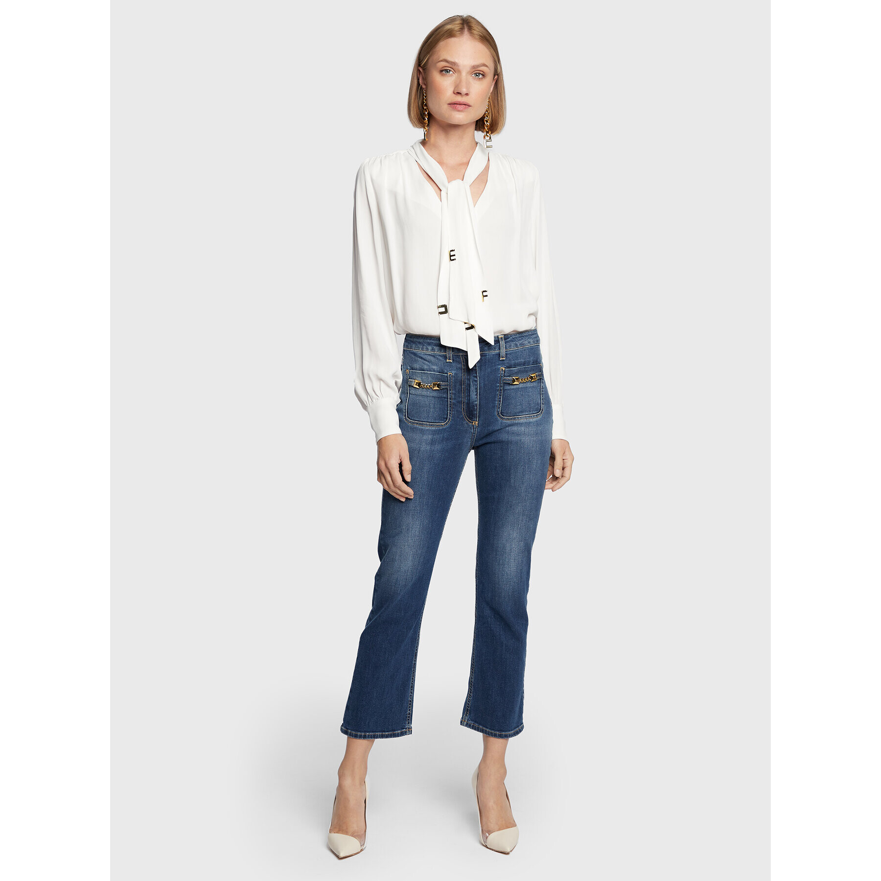 Elisabetta Franchi Džínsy PJ-64S-26E2-V280 Modrá Slim Fit - Pepit.sk