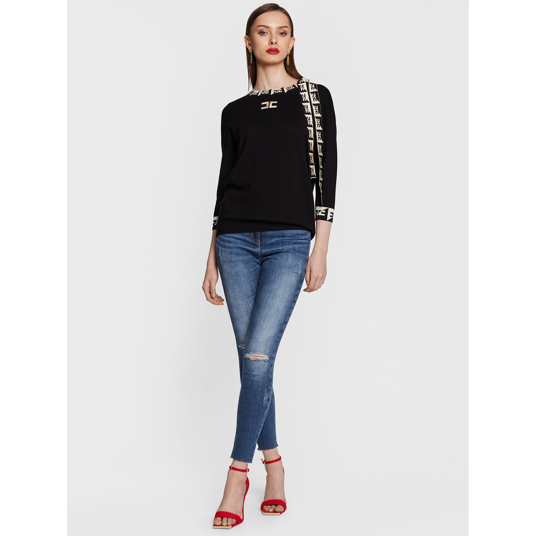 Elisabetta Franchi Džínsy PJ-74I-31E2-V320 Tmavomodrá Skinny Fit - Pepit.sk