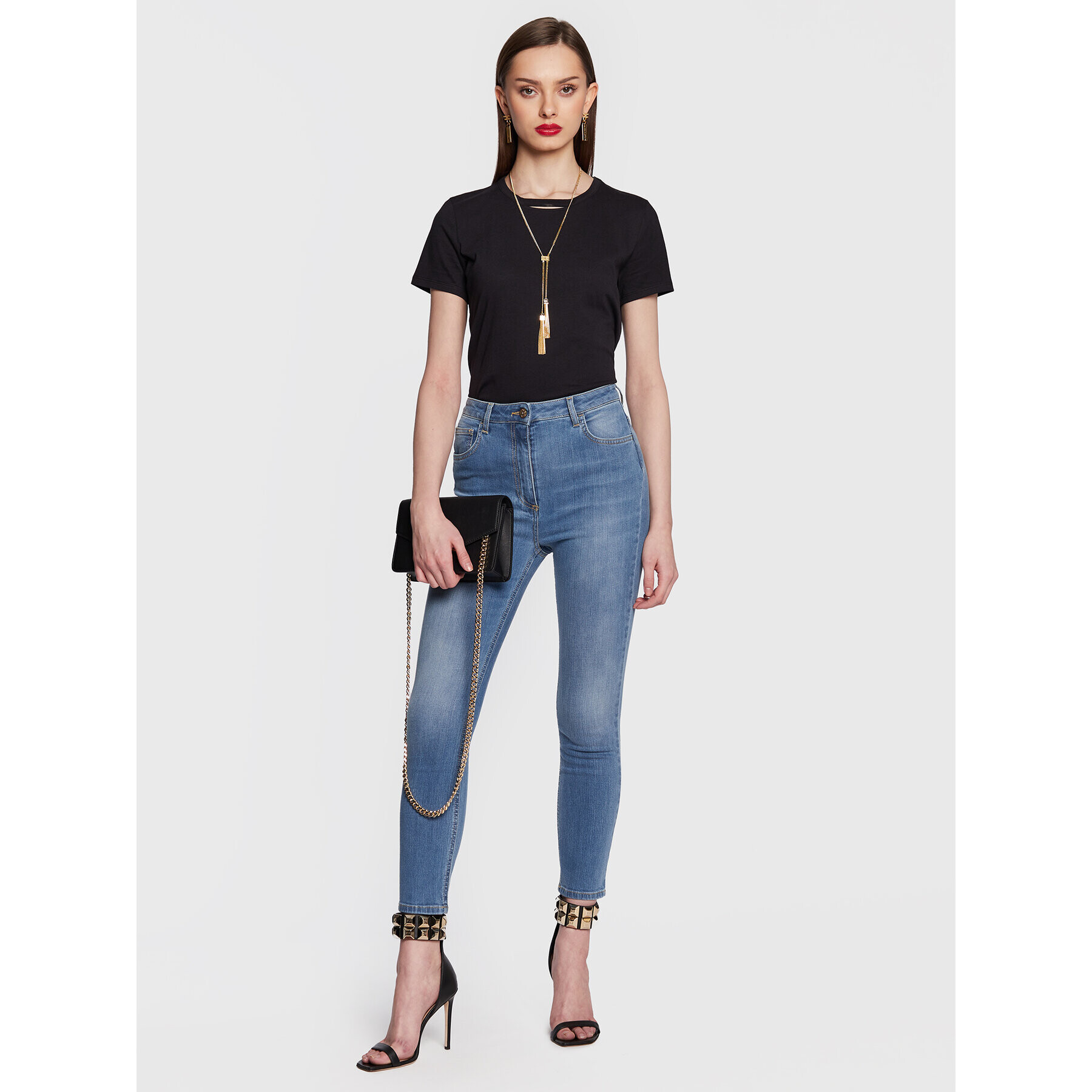 Elisabetta Franchi Džínsy PJ-78S-31E2-V250 Modrá Skinny Fit - Pepit.sk