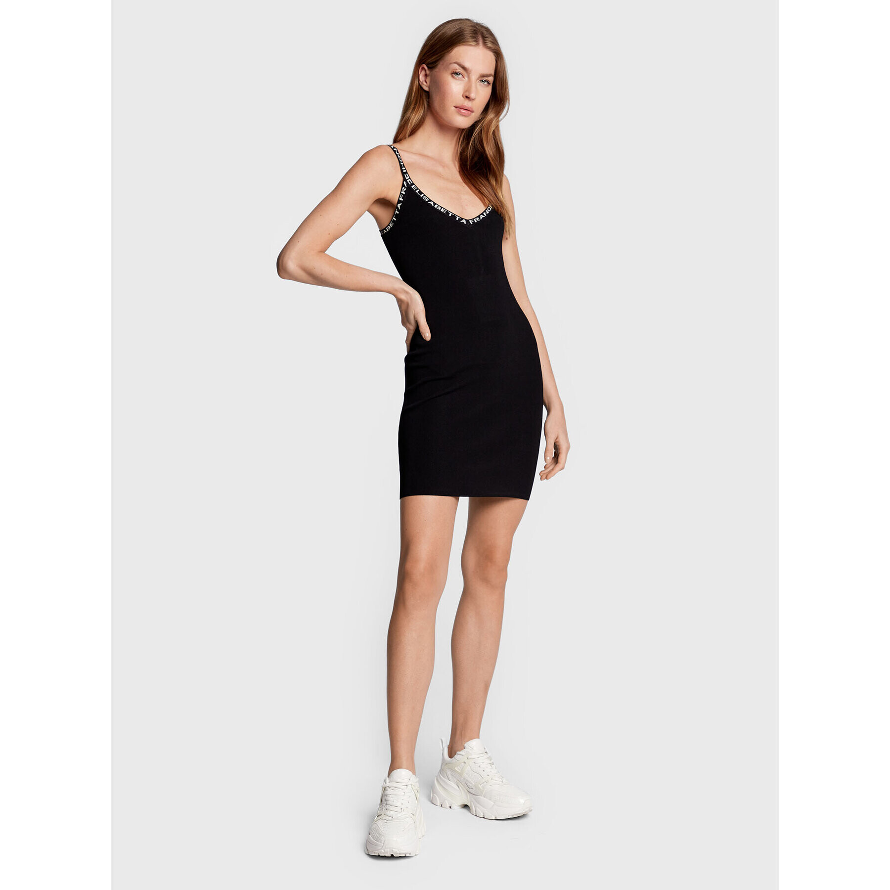 Elisabetta Franchi Každodenné šaty AM-36B-26E2-V250 Čierna Slim Fit - Pepit.sk