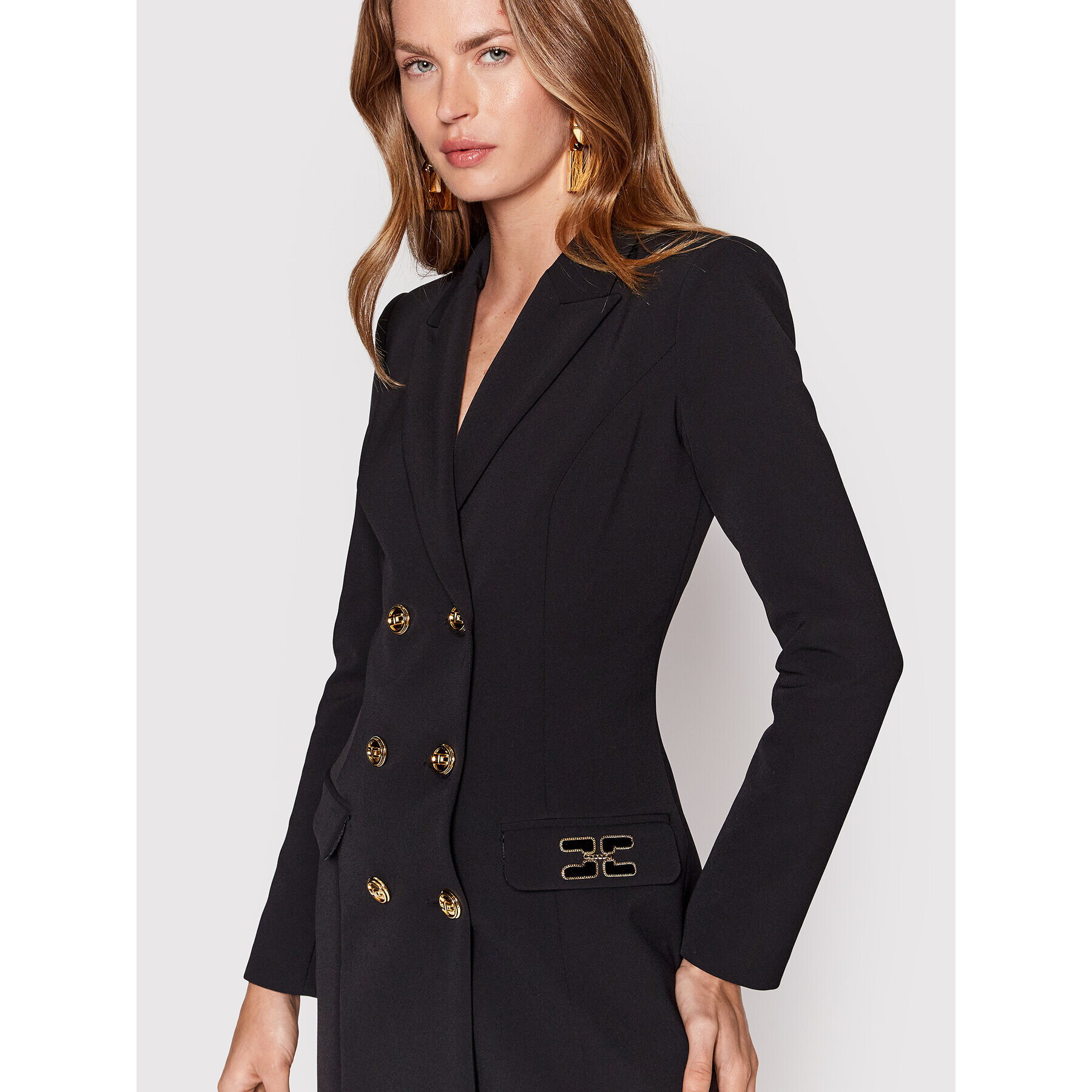 Elisabetta Franchi Koktejlové šaty AB-068-21E2-V500 Čierna Slim Fit - Pepit.sk