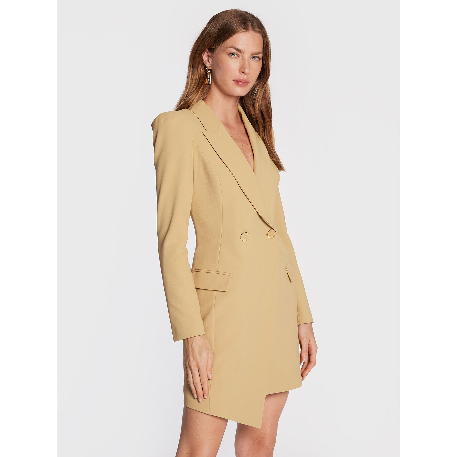 Elisabetta Franchi Koktejlové šaty AB-161-26E2-V460 Béžová Slim Fit - Pepit.sk