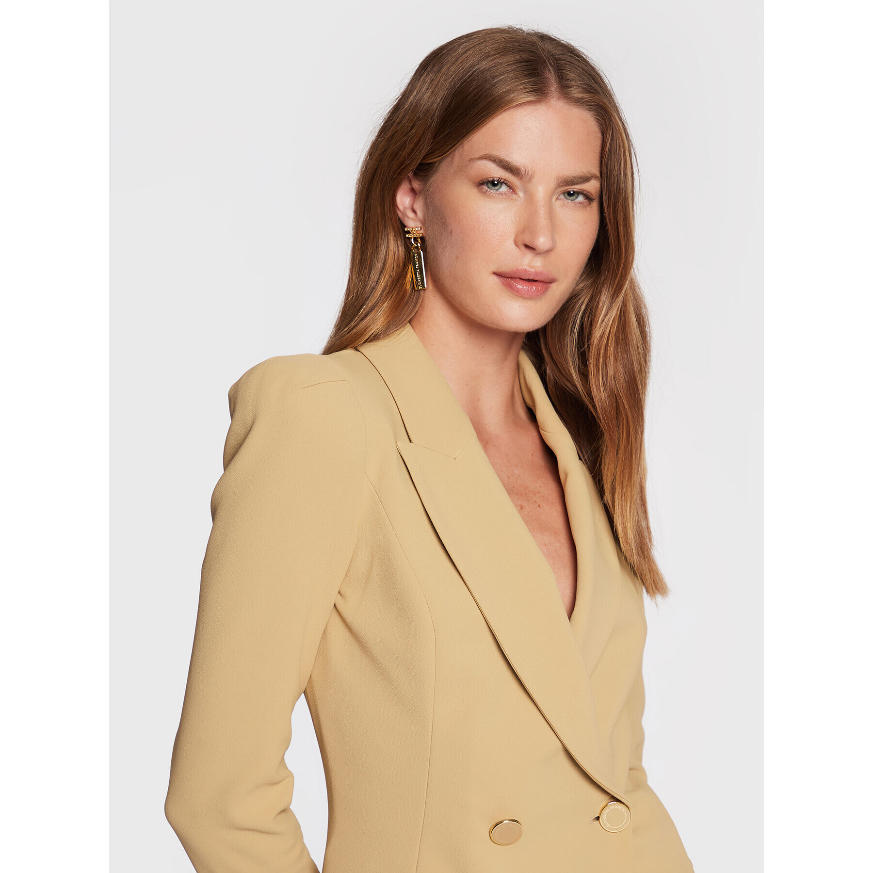 Elisabetta Franchi Koktejlové šaty AB-161-26E2-V460 Béžová Slim Fit - Pepit.sk