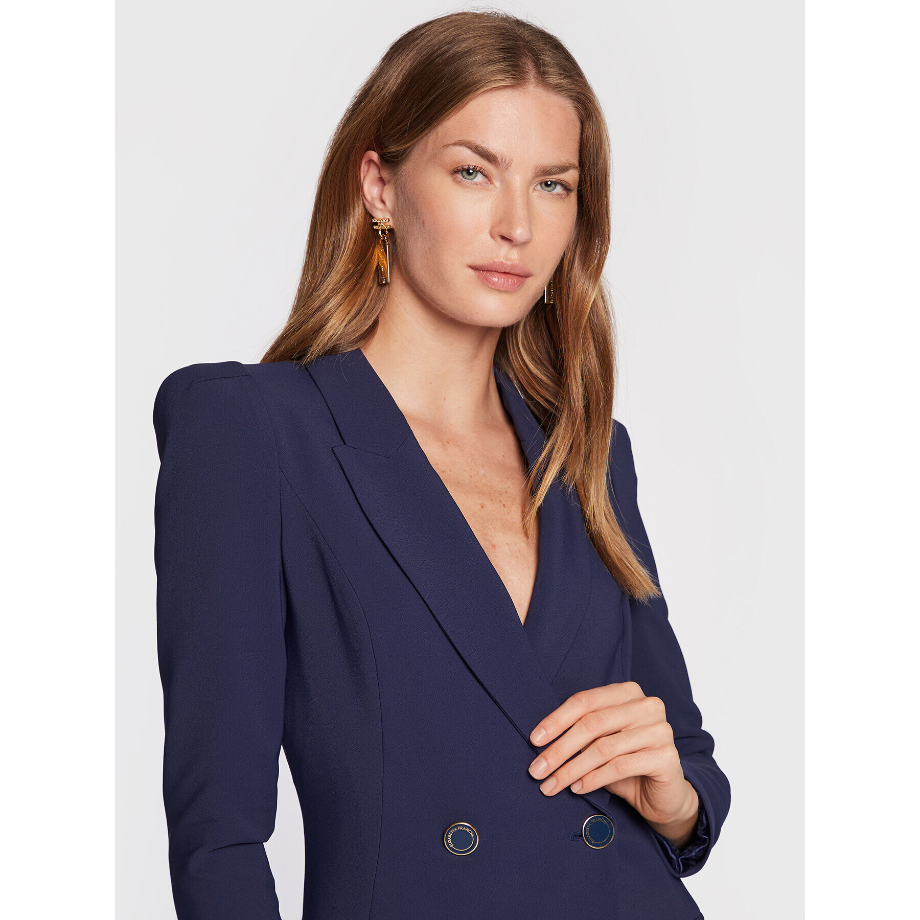 Elisabetta Franchi Koktejlové šaty AB-161-26E2-V460 Tmavomodrá Slim Fit - Pepit.sk