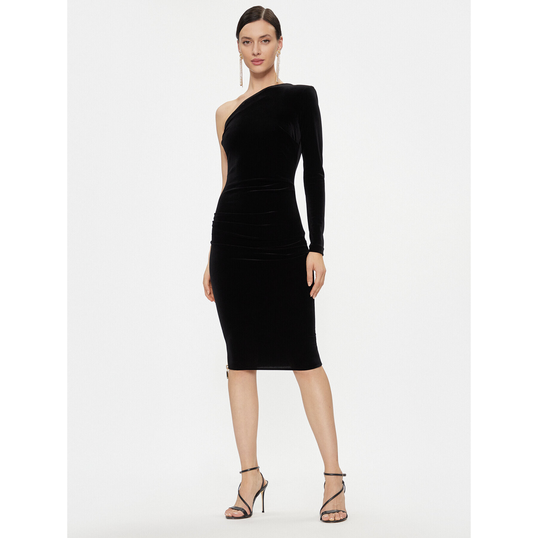 Elisabetta Franchi Koktejlové šaty AB-457-37E2-V440 Čierna Slim Fit - Pepit.sk