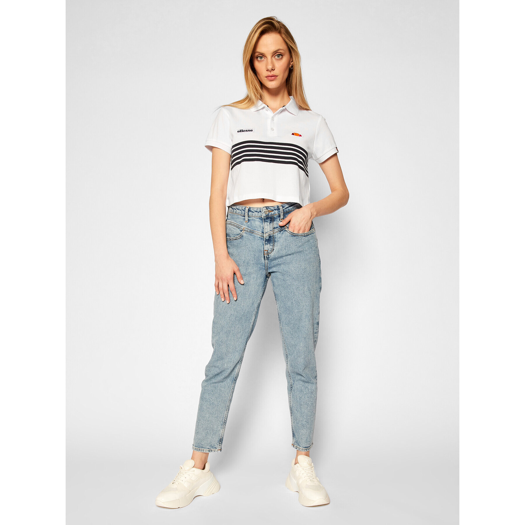 Ellesse Polokošeľa Annamaria Crop SGE08475 Biela Regular Fit - Pepit.sk