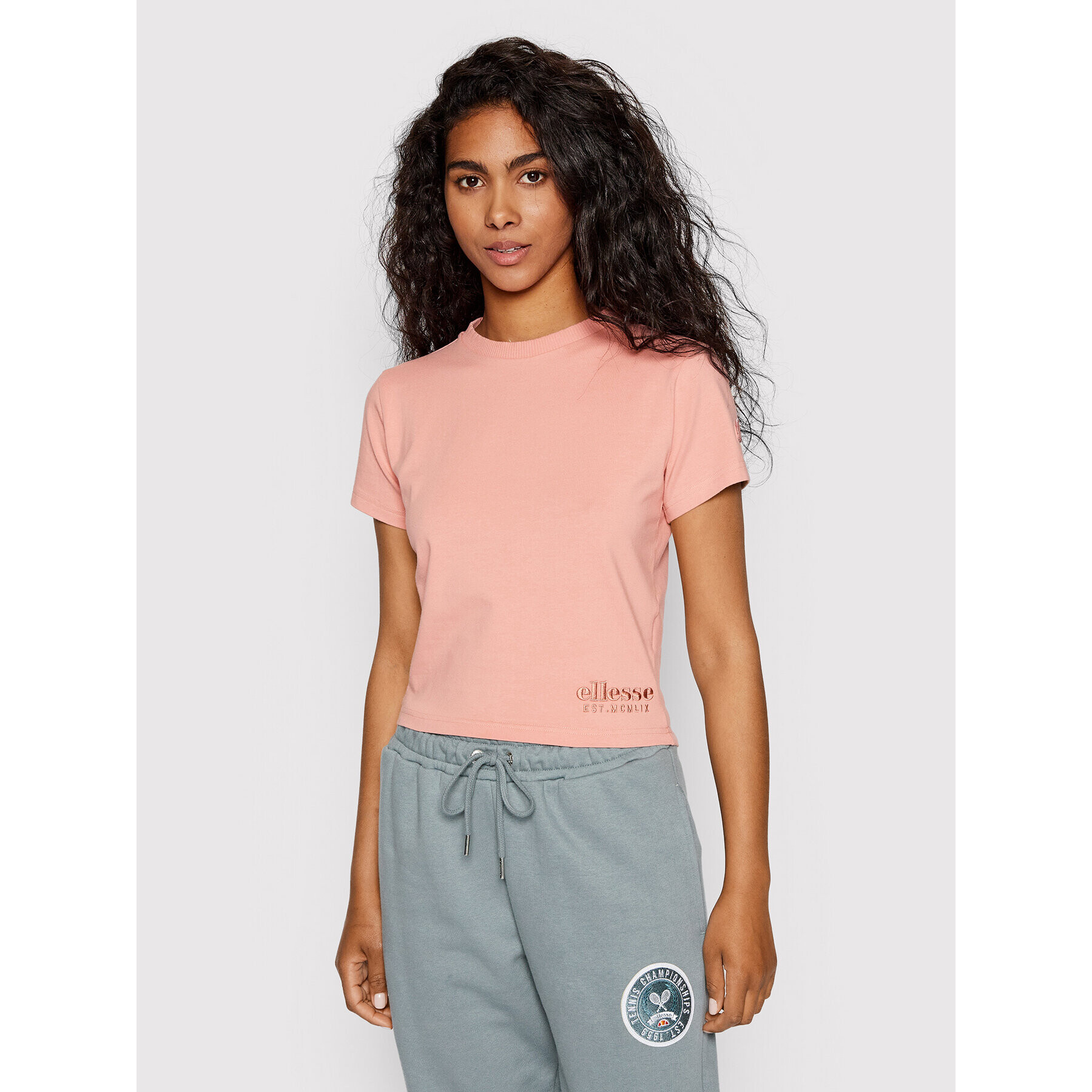 Ellesse Tričko Dropper Crop SGM14157 Ružová Regular Fit - Pepit.sk