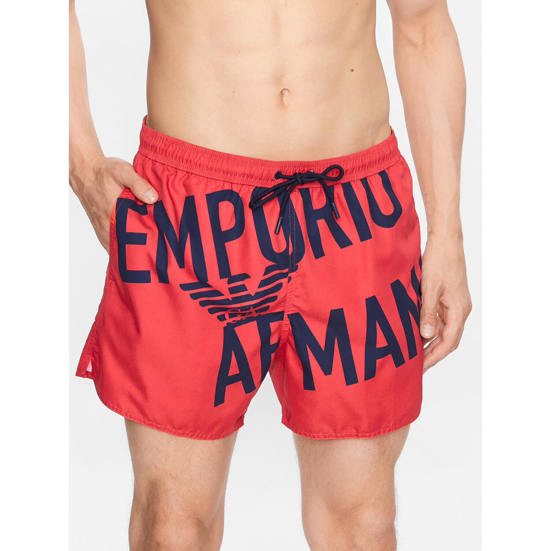 Emporio Armani Plavecké šortky 211740 3R424 21875 Červená Regular Fit - Pepit.sk