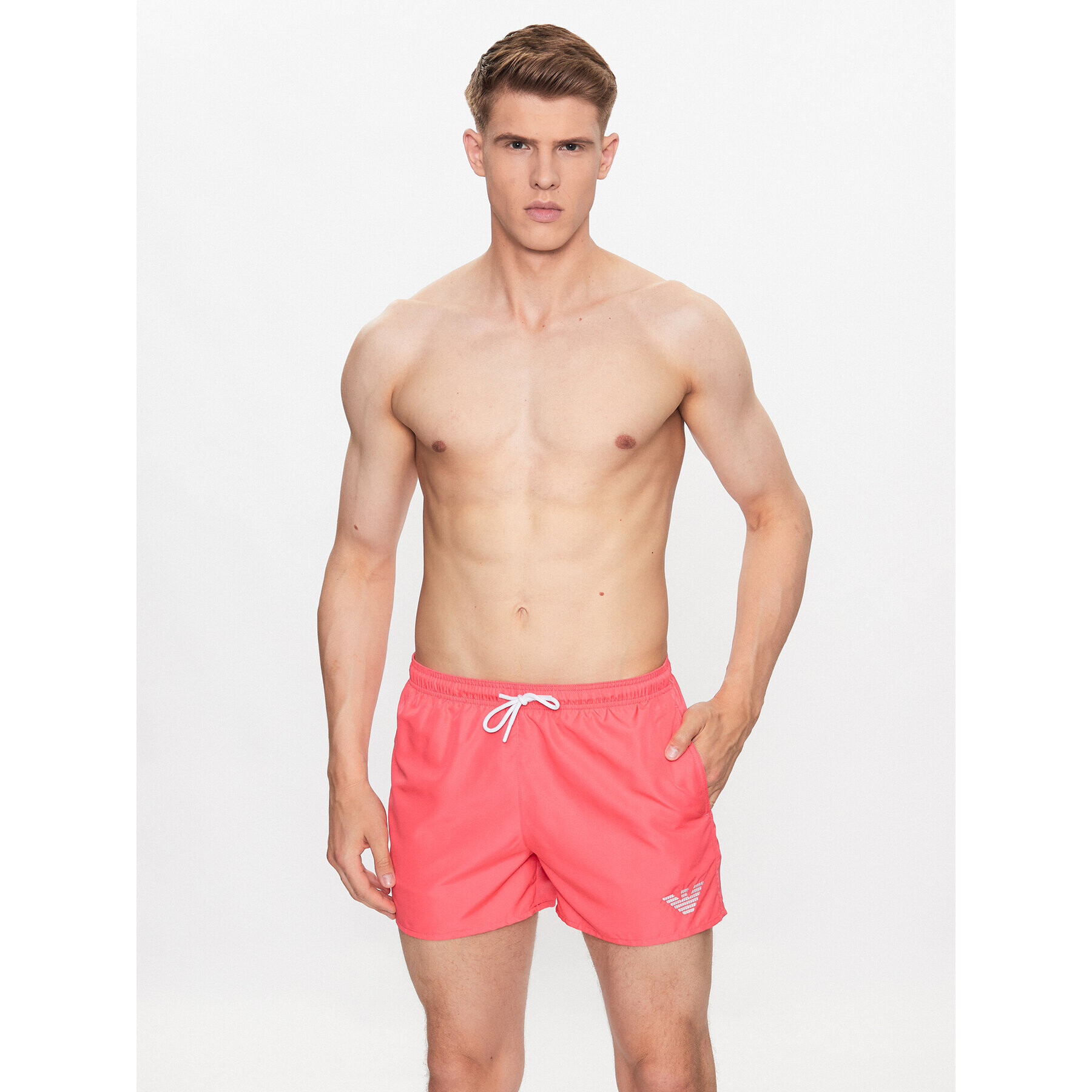 Emporio Armani Plavecké šortky 211752 3R438 00776 Červená Regular Fit - Pepit.sk