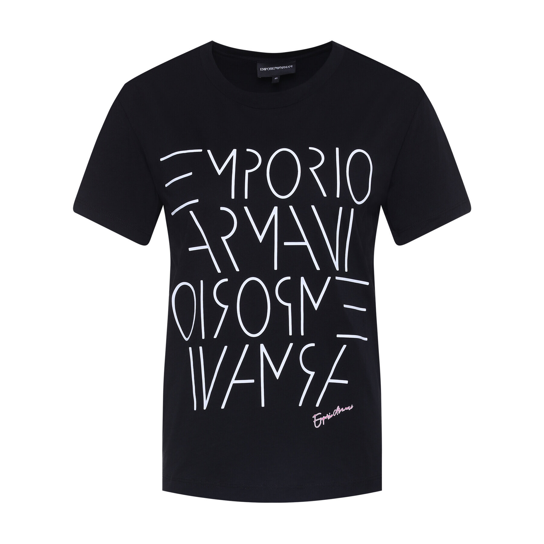 Emporio Armani Tričko 3H2T7B 2JSYZ 0999 Čierna Regular Fit - Pepit.sk