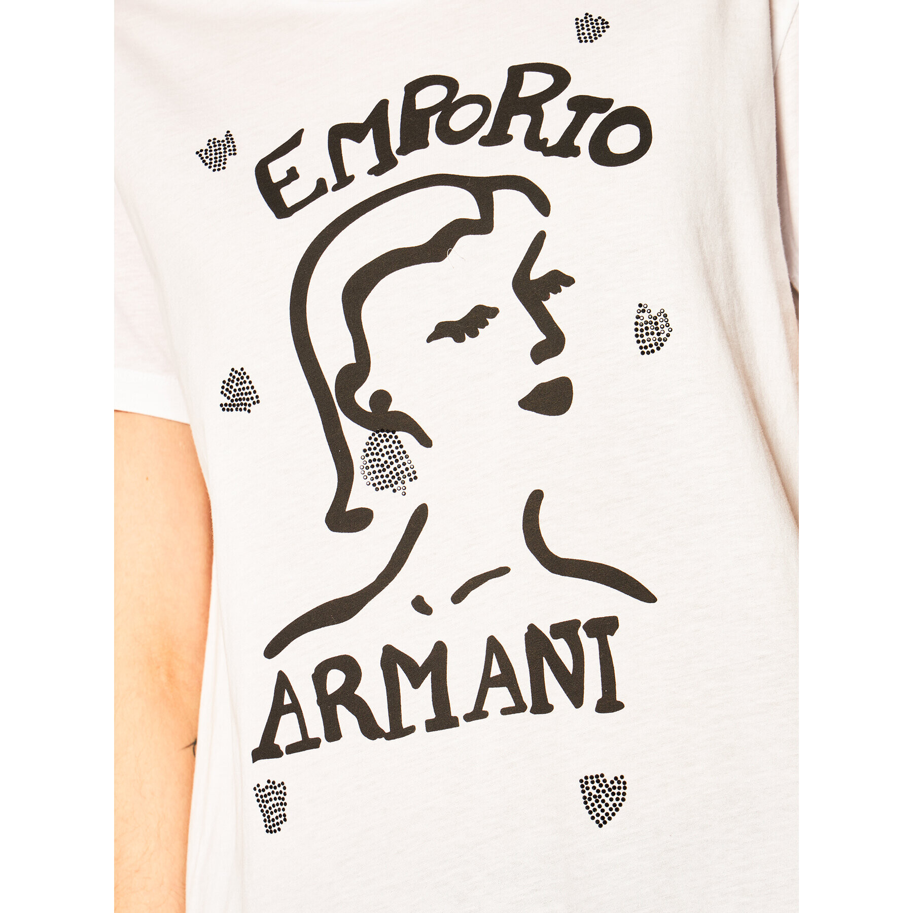 Emporio Armani Tričko 3H2T7Q 2J95Z 0100 Biela Regular Fit - Pepit.sk