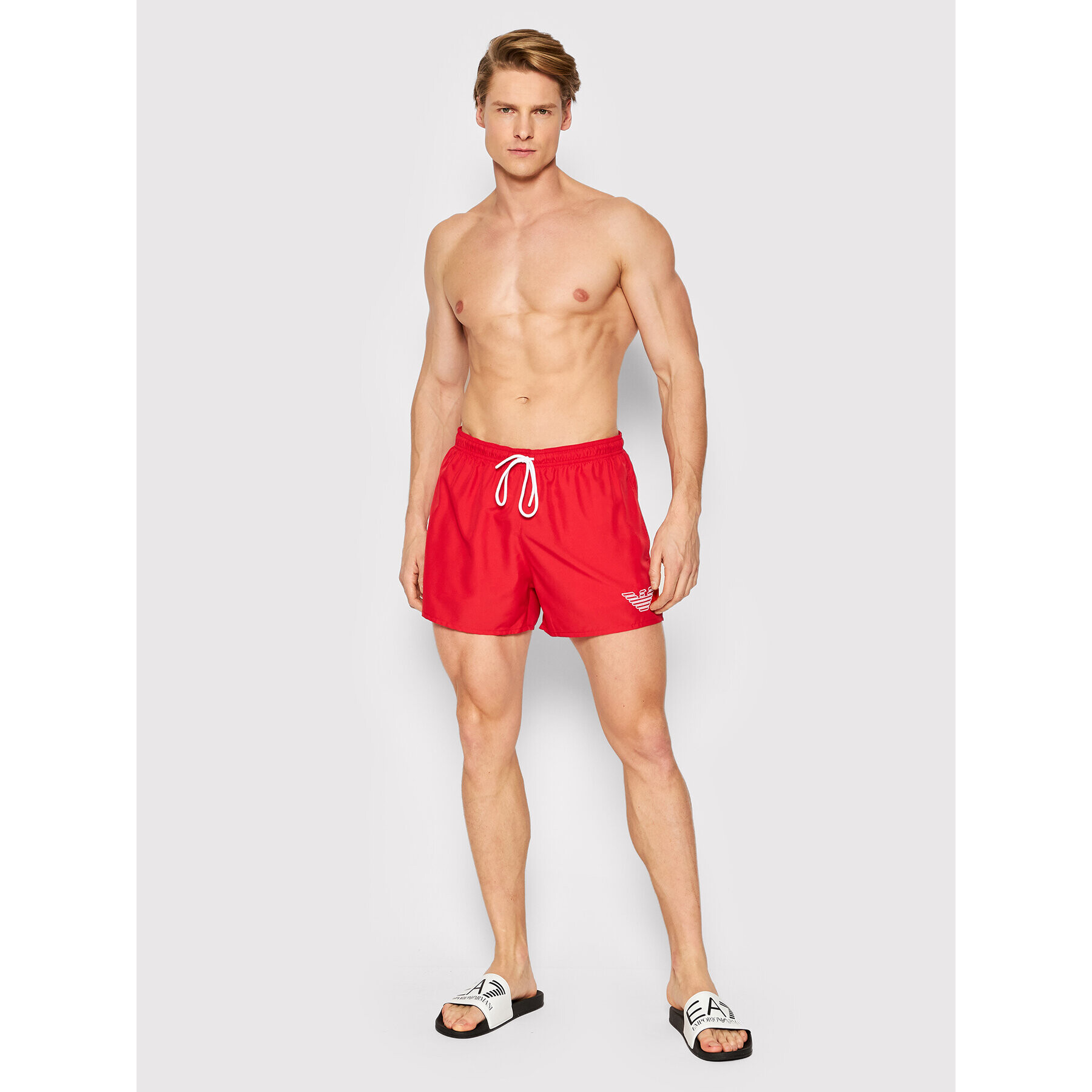 Emporio Armani Underwear Plavecké šortky 211752 2R438 00173 Červená Regular Fit - Pepit.sk