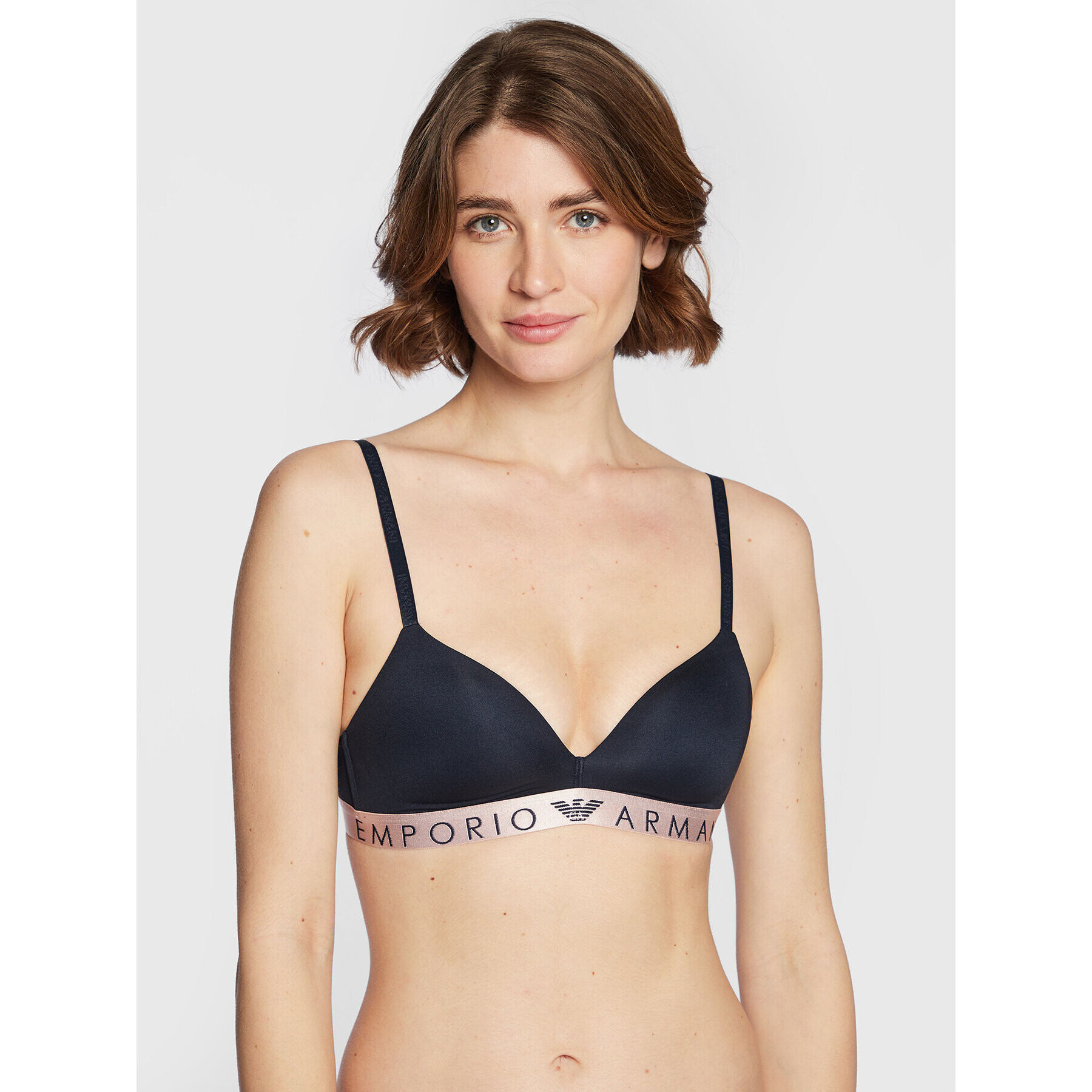 Emporio Armani Underwear Podprsenka bez kostíc 164410 2F235 00135 Tmavomodrá - Pepit.sk