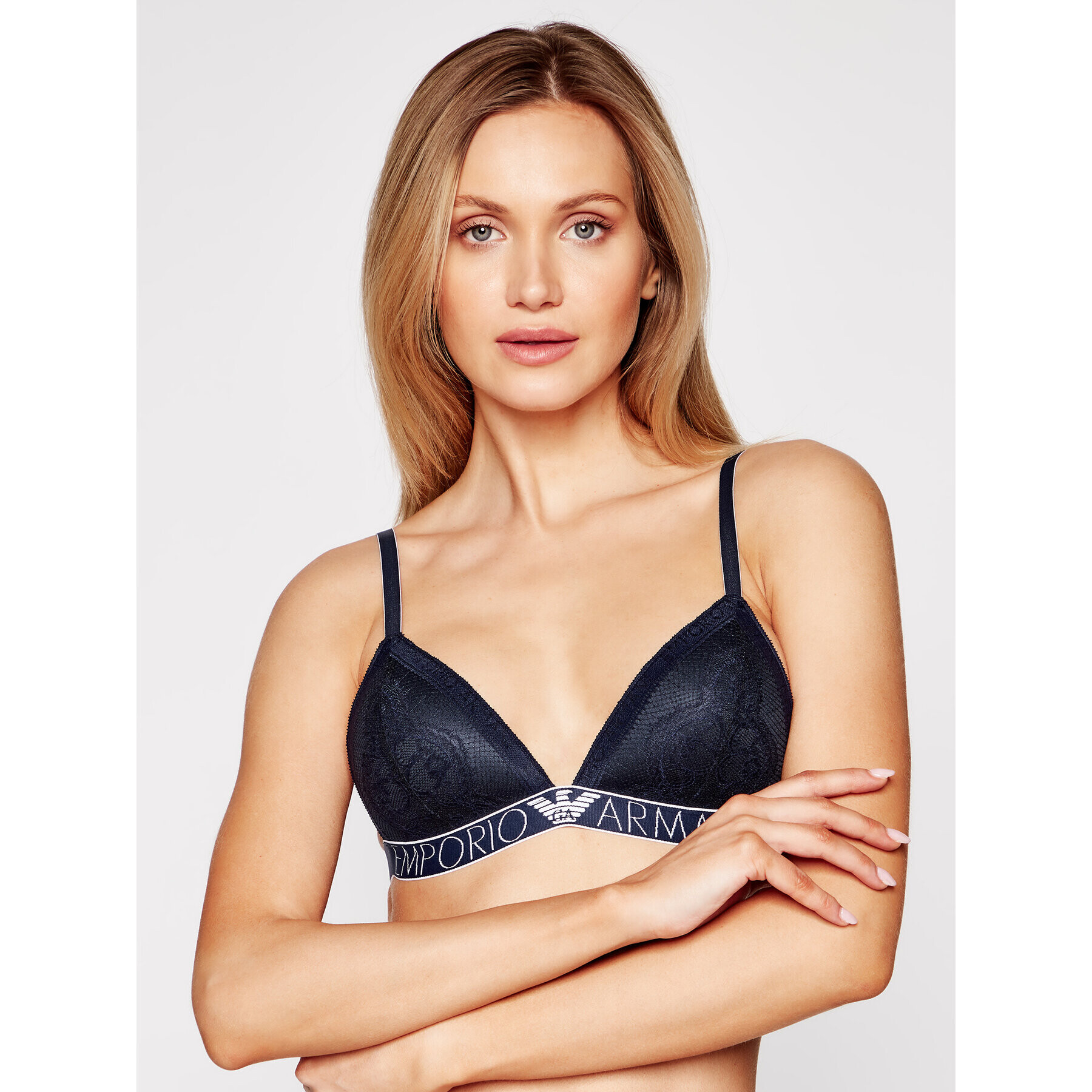 Emporio Armani Underwear Podprsenka Bralette 164298 1P216 00135 Tmavomodrá - Pepit.sk