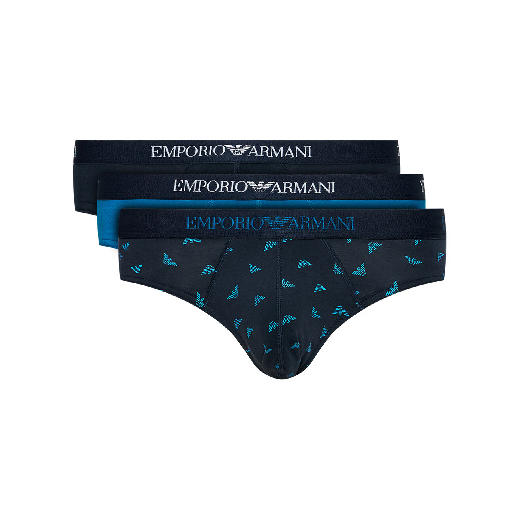 Emporio Armani Underwear Súprava 3 kusov slipov 111624 1P722 76135 Tmavomodrá - Pepit.sk