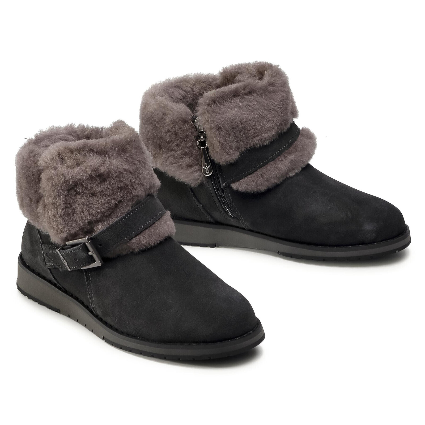 EMU Australia Topánky Oxley Fur Cuff W11698 Sivá - Pepit.sk