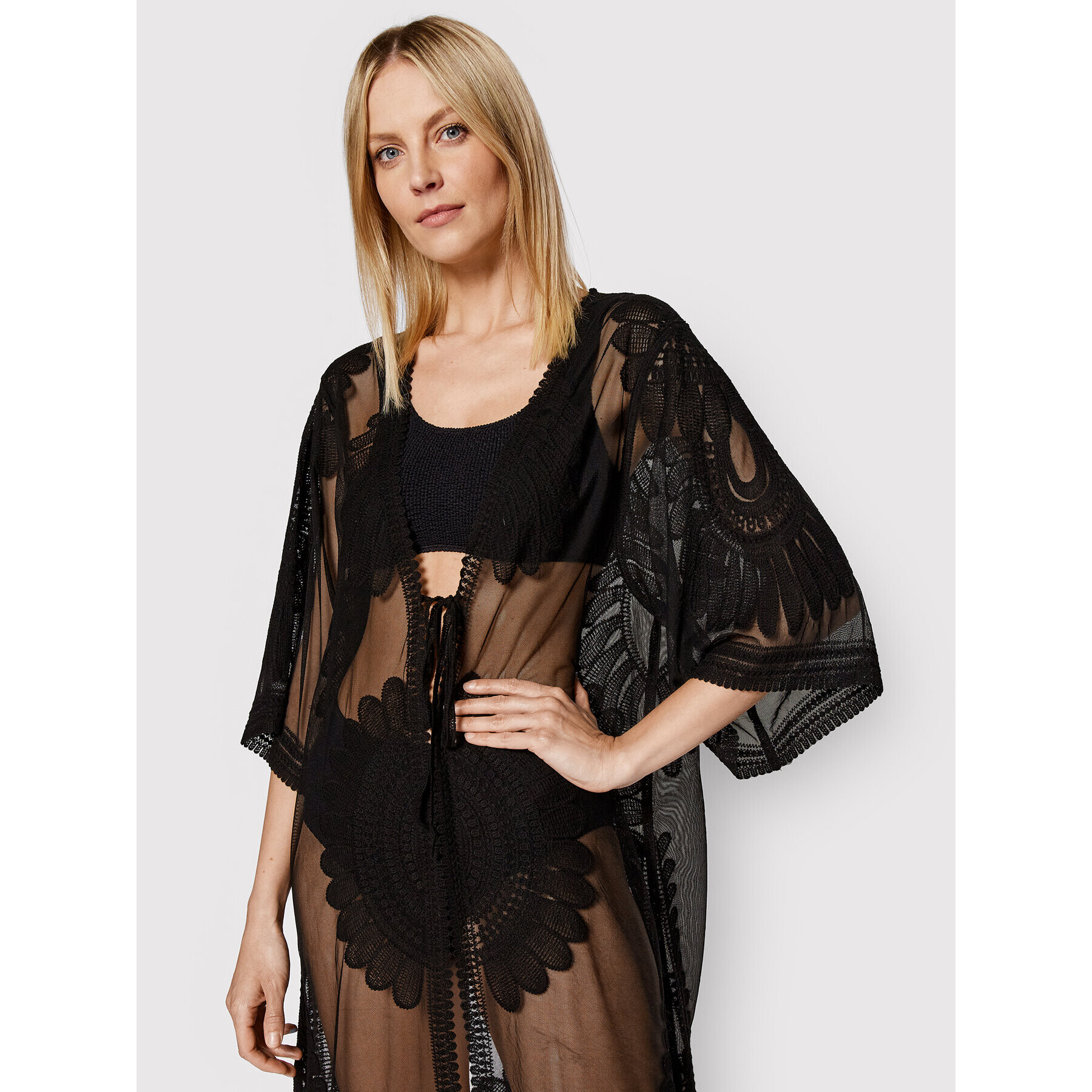 Etam Kimono Desert 6533848 Čierna Regular Fit - Pepit.sk