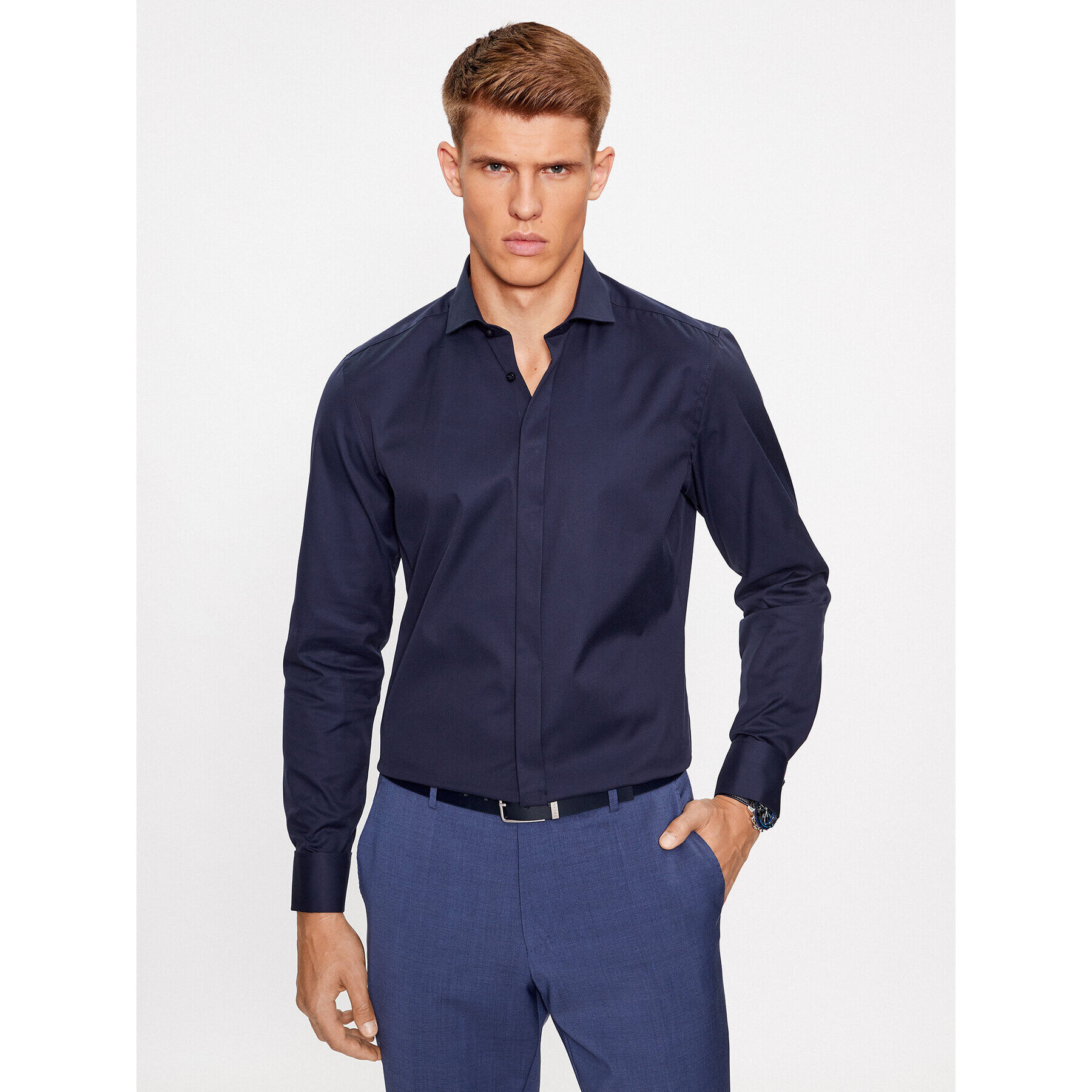 Eterna Košeľa 8817/F392 Tmavomodrá Slim Fit - Pepit.sk