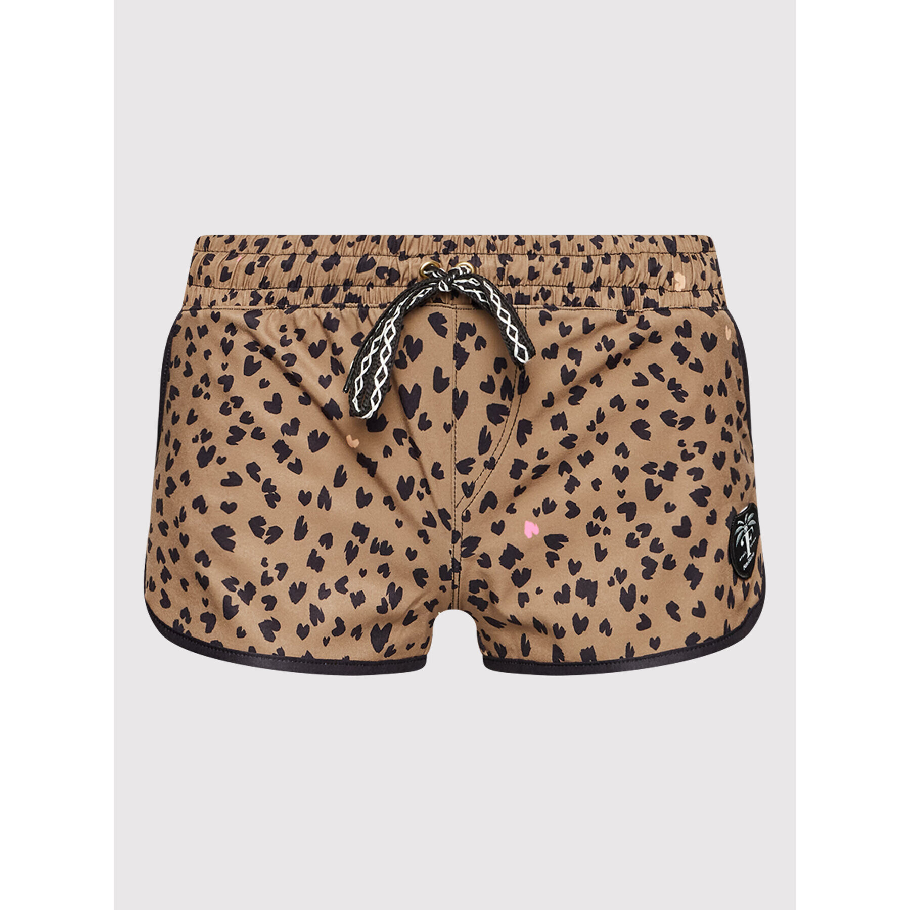 Femi Stories Plážové šortky Lili Brown Leopard Hnedá Regular Fit - Pepit.sk