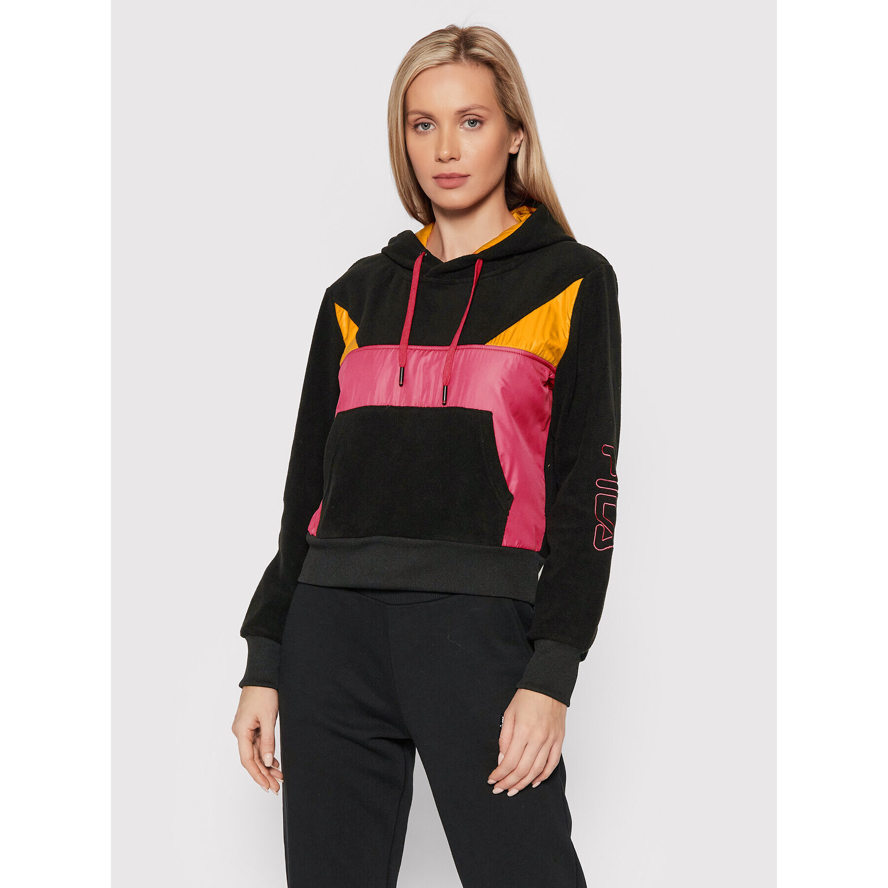 Fila Fleecová mikina Pippa Cropped 683438 Čierna Regular Fit - Pepit.sk