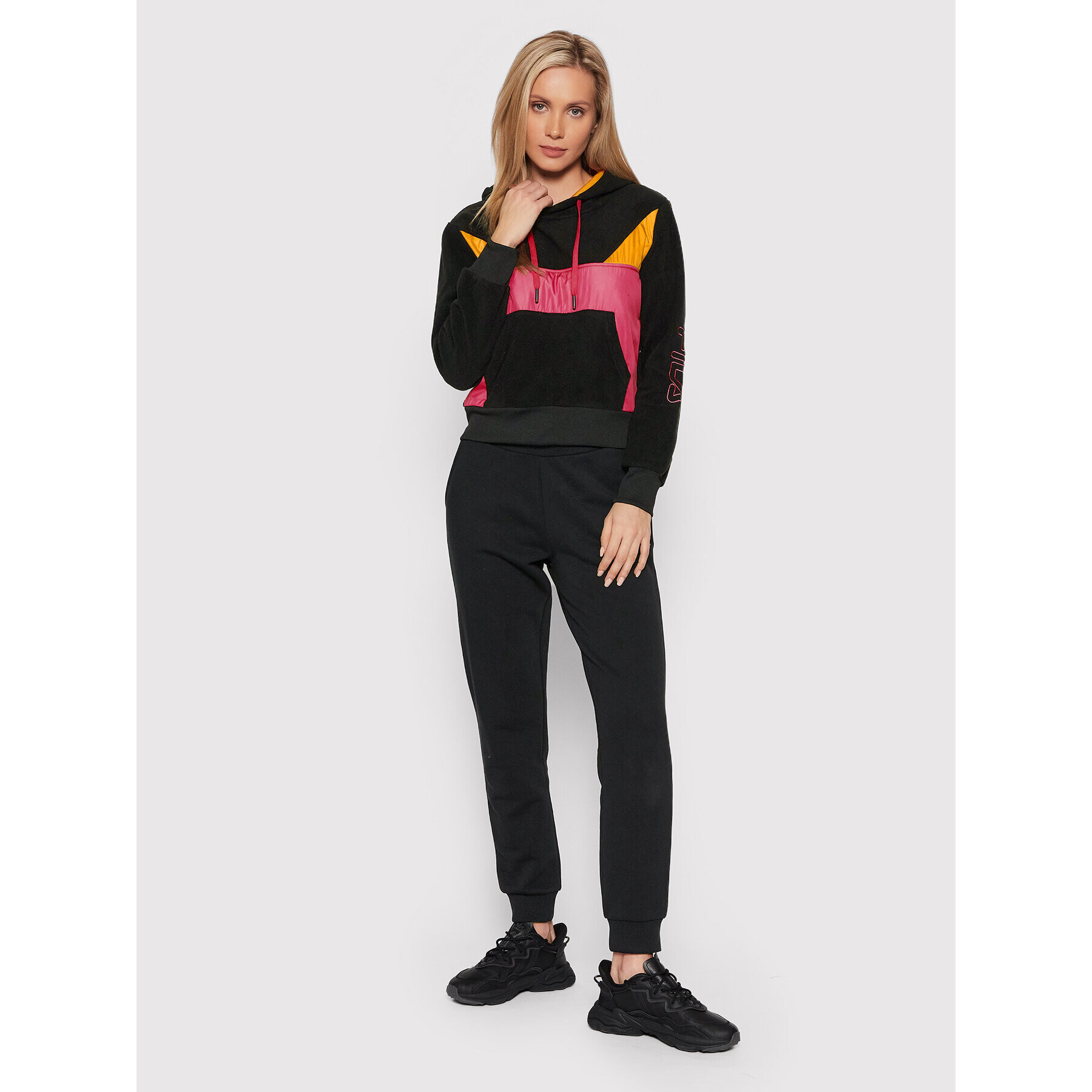 Fila Fleecová mikina Pippa Cropped 683438 Čierna Regular Fit - Pepit.sk